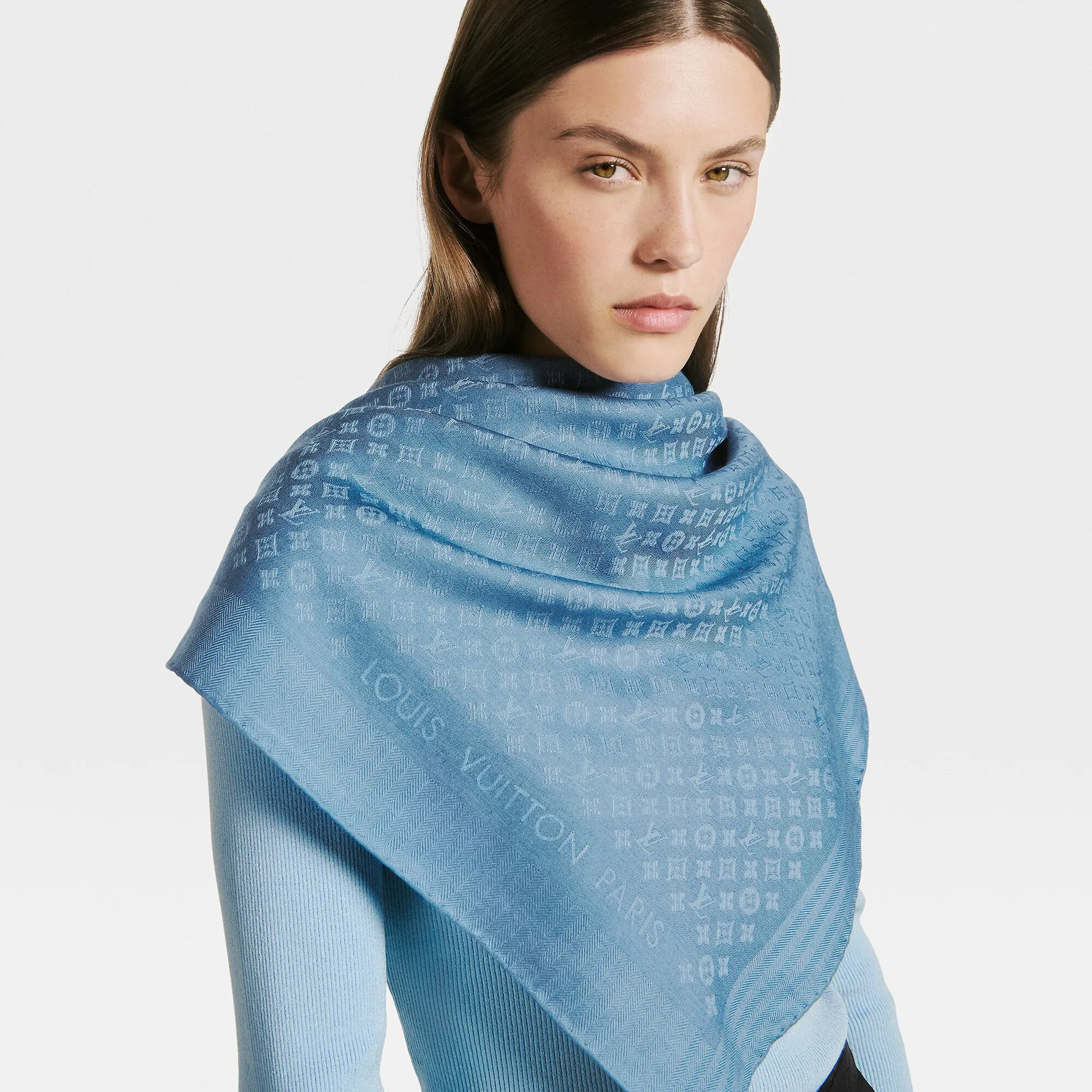 Louis Vuitton Evermore Shawl S00 - Women - Accessories M78136 Bleu Denim