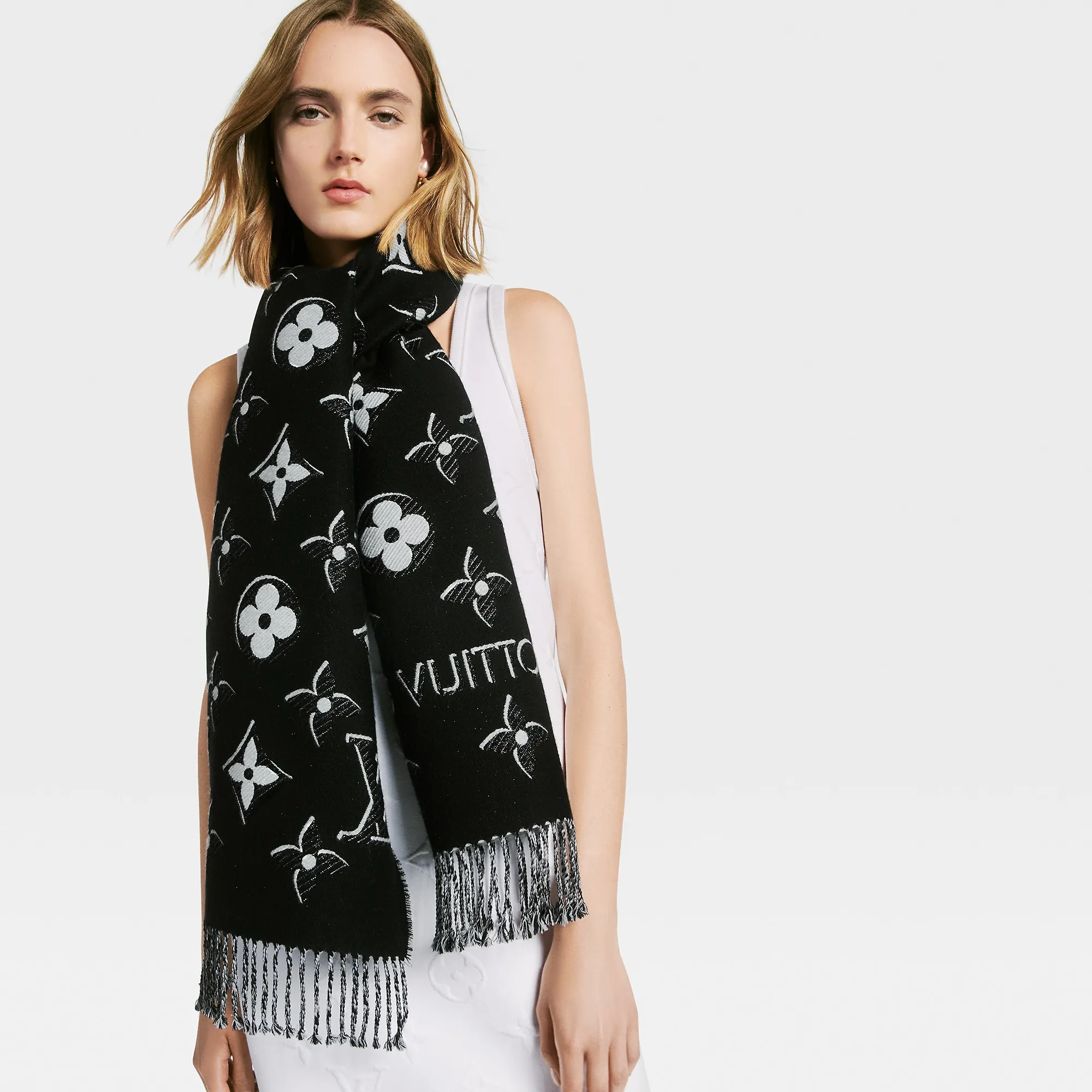 Louis Vuitton LV Essential Shine Scarf S00 - Women - Accessories M78159 Black