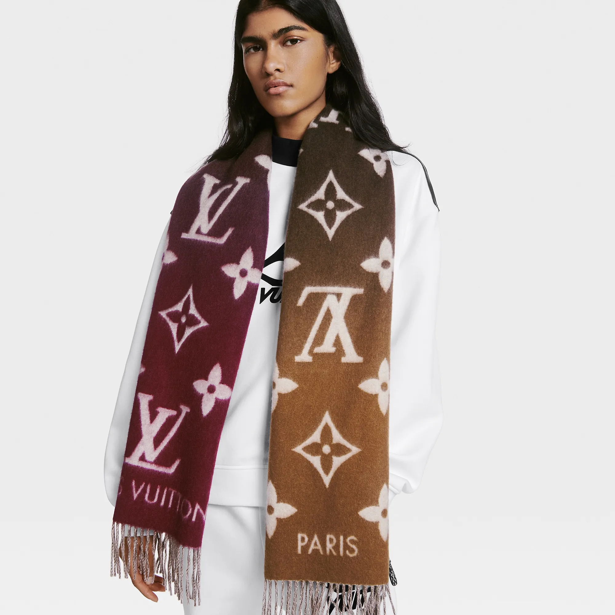 Louis Vuitton Reykjavik Gradient Scarf S00 - Women - Accessories M78198 Bordeaux / Marron