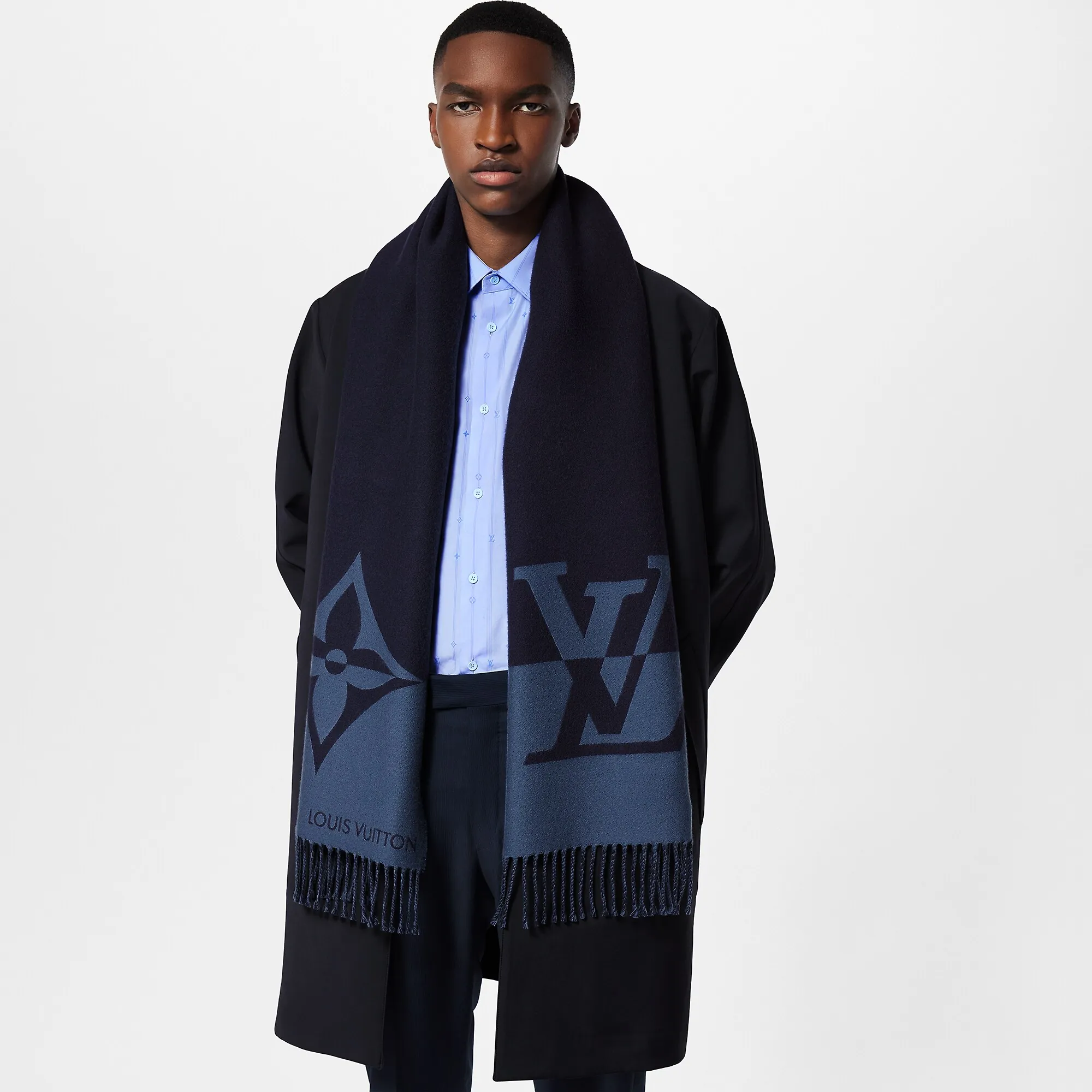 Louis Vuitton Graphic Dual Scarf S00 - Men - Accessories M78399 Navy