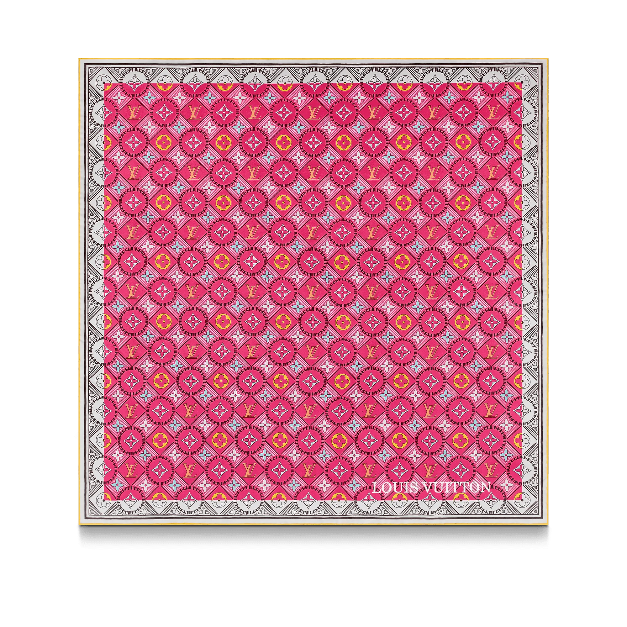 Louis Vuitton Monogram Tiles Square 70 S00 - Women - Accessories M78788 Raspberry