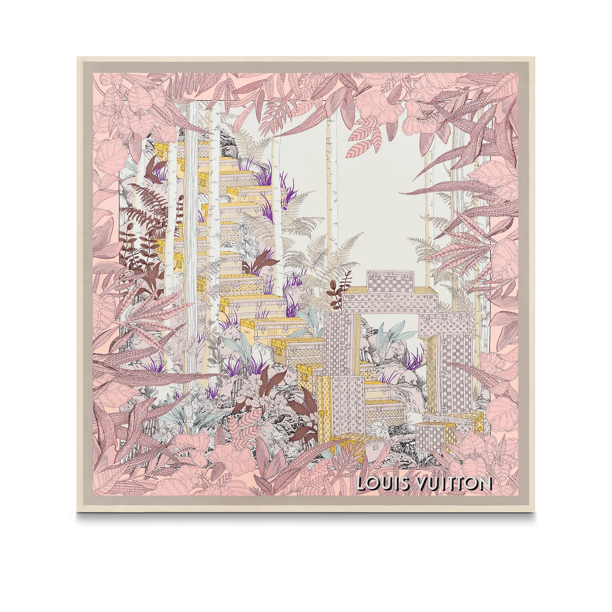 Louis Vuitton Enchanted Forest Square 90 S00 - Women - Accessories M78968 Light Pink