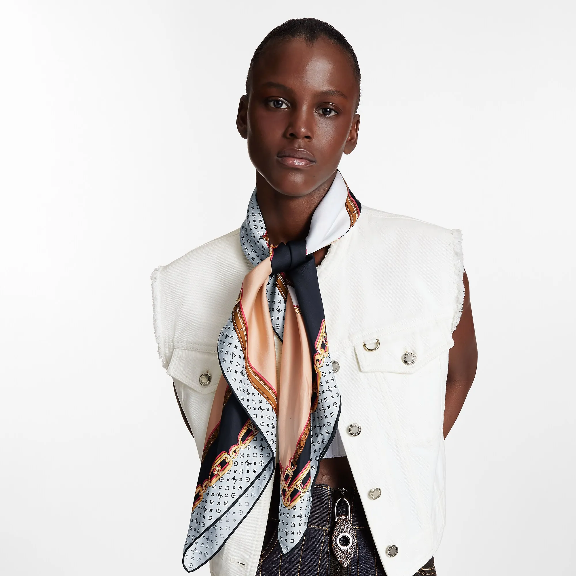 Louis Vuitton My LV Chain Square 90 S00 - Women - Accessories M79152 Ink