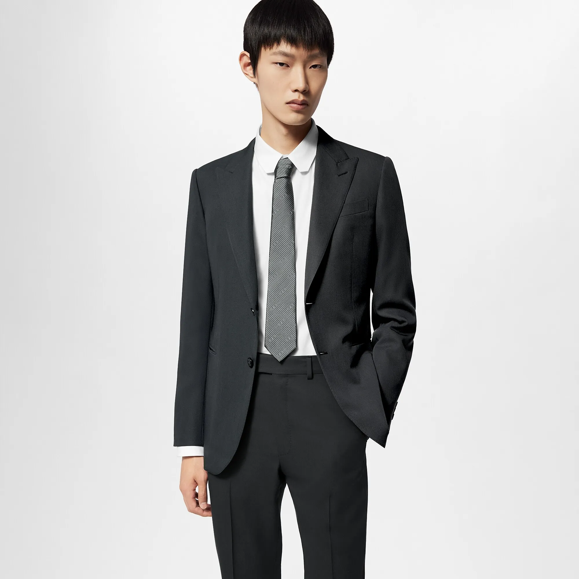 Louis Vuitton Monogram Diagonal Tie S00 - Men - Accessories M79438 Anthracite