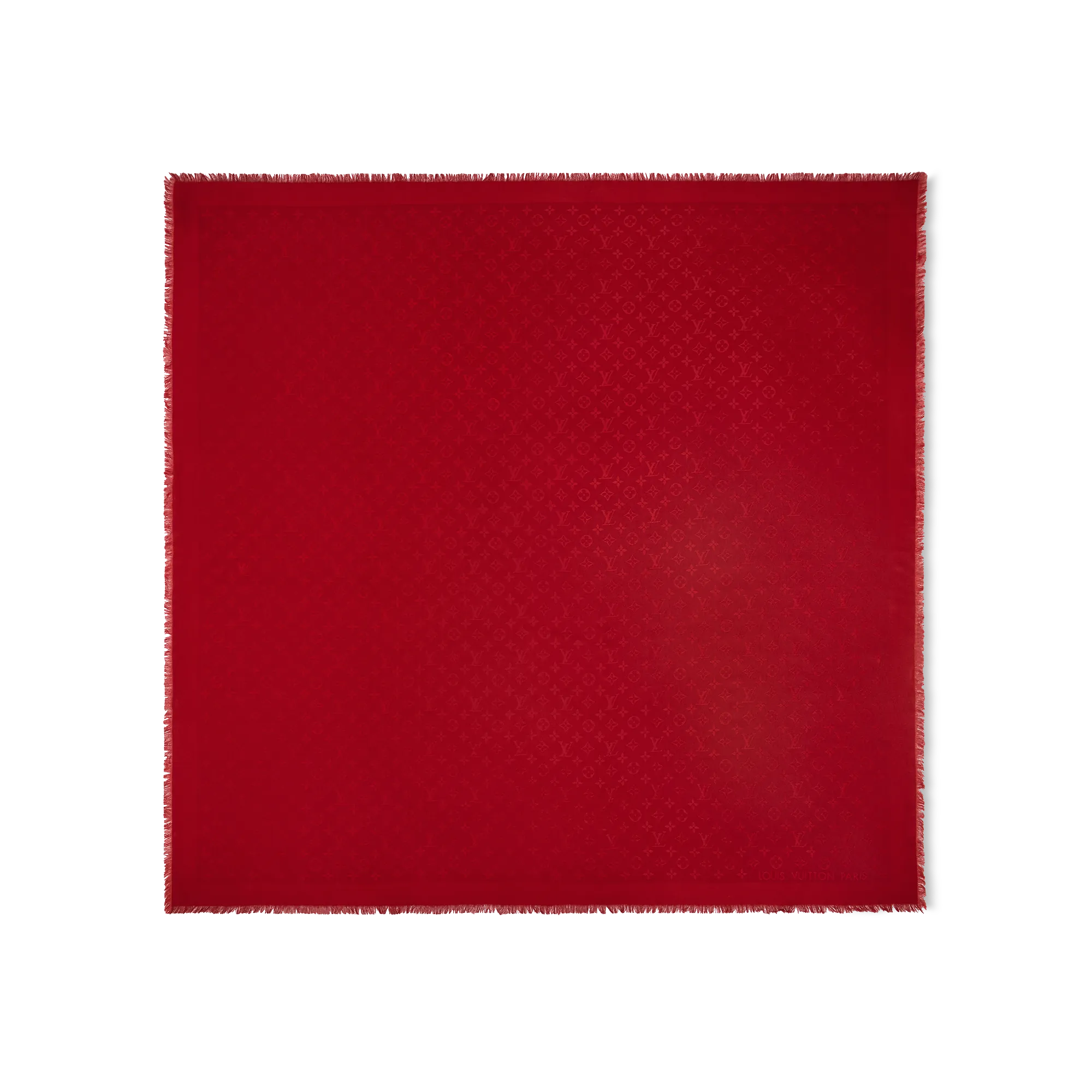 Louis Vuitton Monogram Blanket Shawl - Oversized Square Black Scarf M79472 Carmine