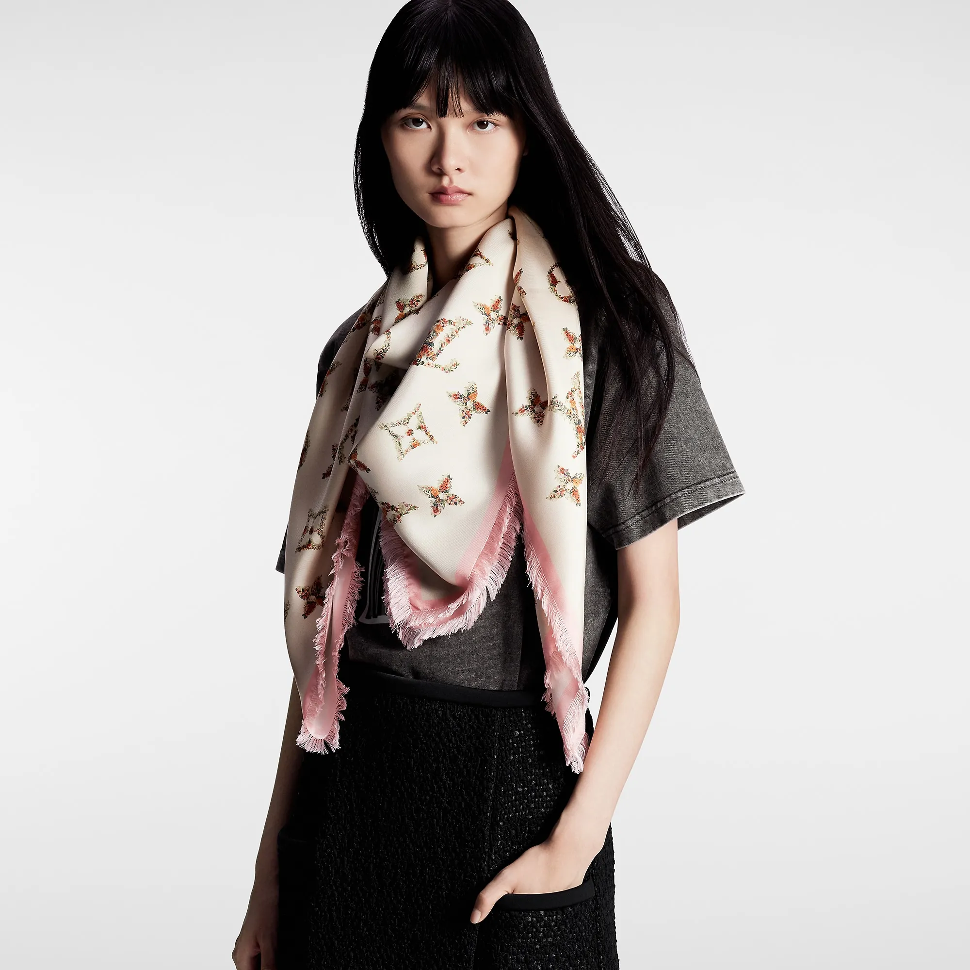 Louis Vuitton Monogram Flowers Shawl S00 - Women - Accessories M79593 Beige