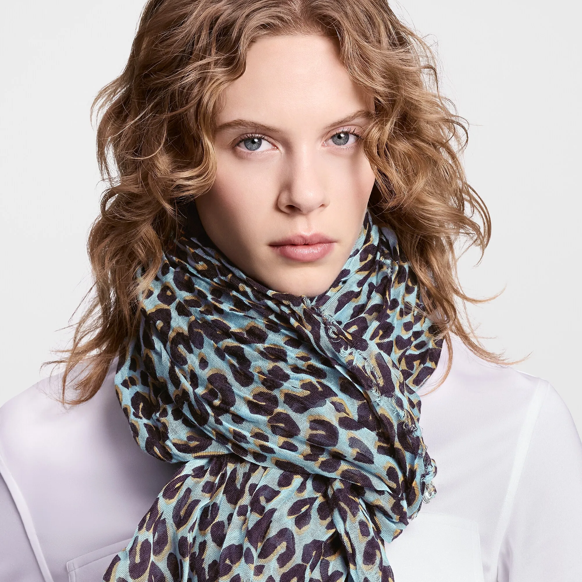 Louis Vuitton Leopard Stole S00 - Women - Accessories M79647 Sky