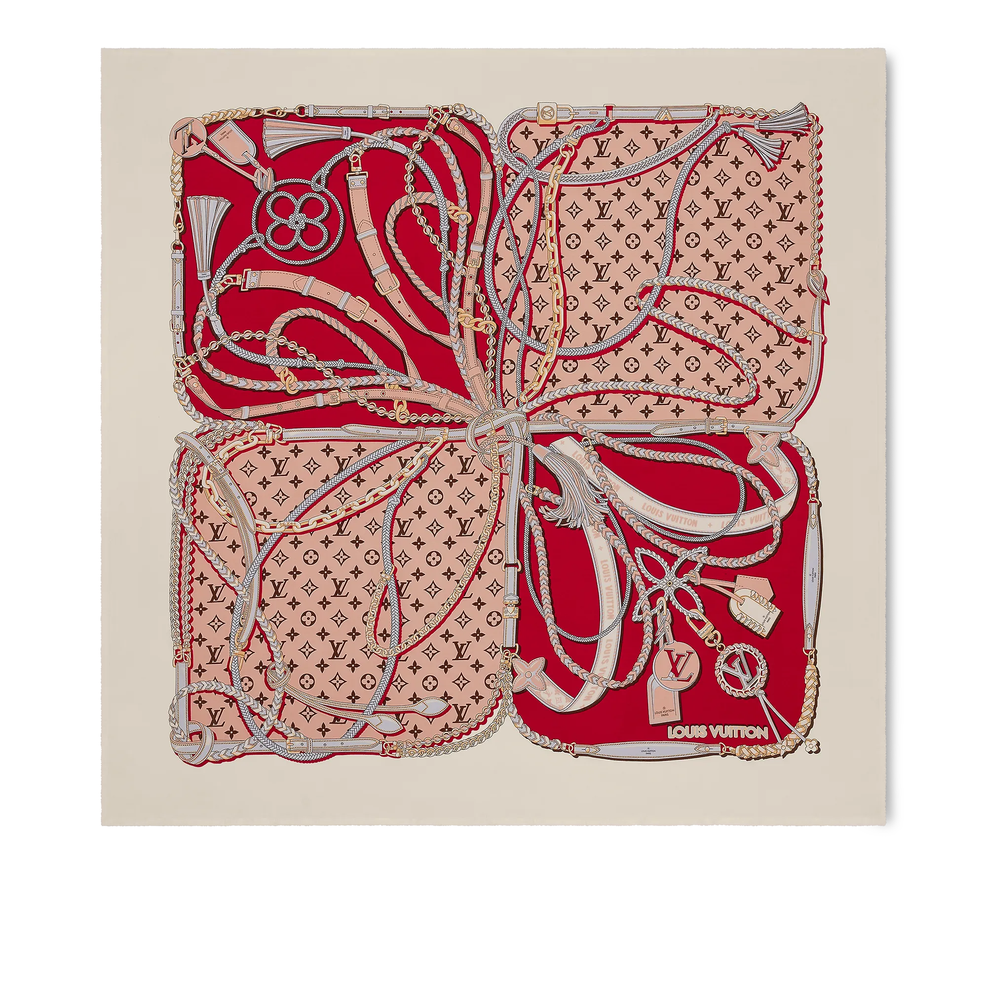 Louis Vuitton Mix & Straps Shawl S00 - Women - Accessories M79687 Red