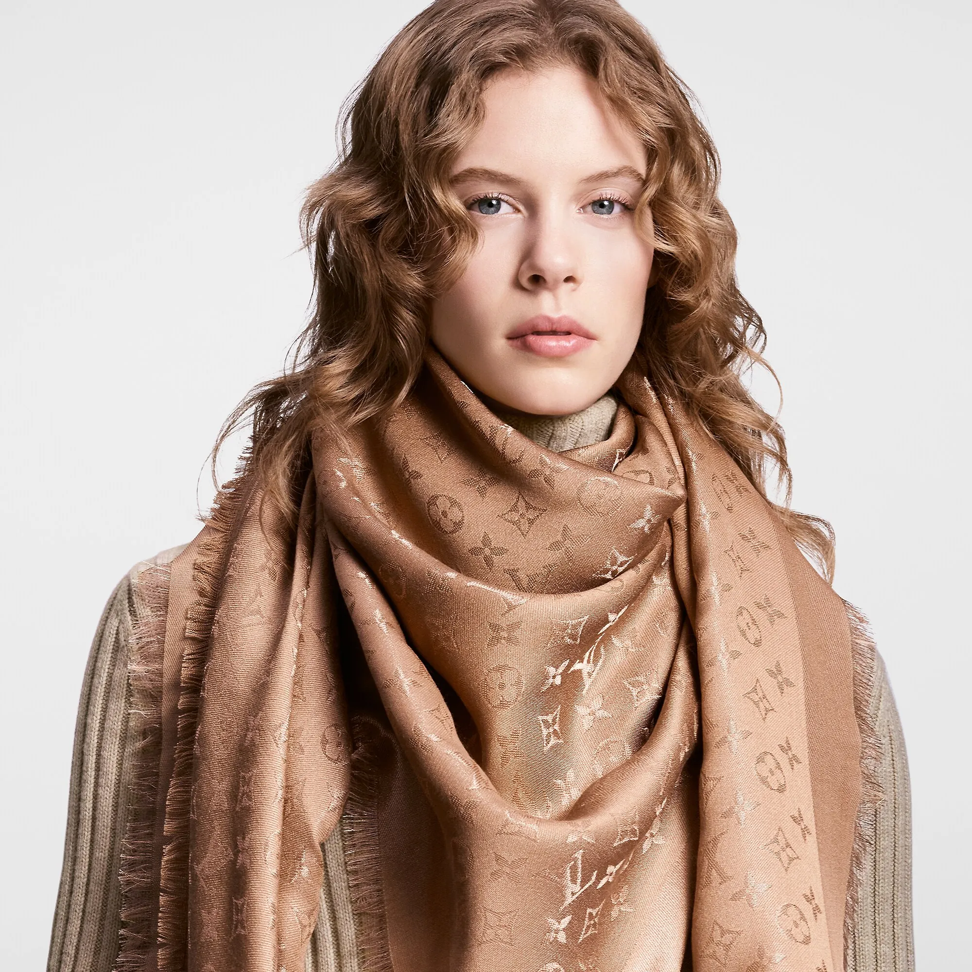 Louis Vuitton Monogram Shine Shawl S00 - Women - Accessories M79692 Tan