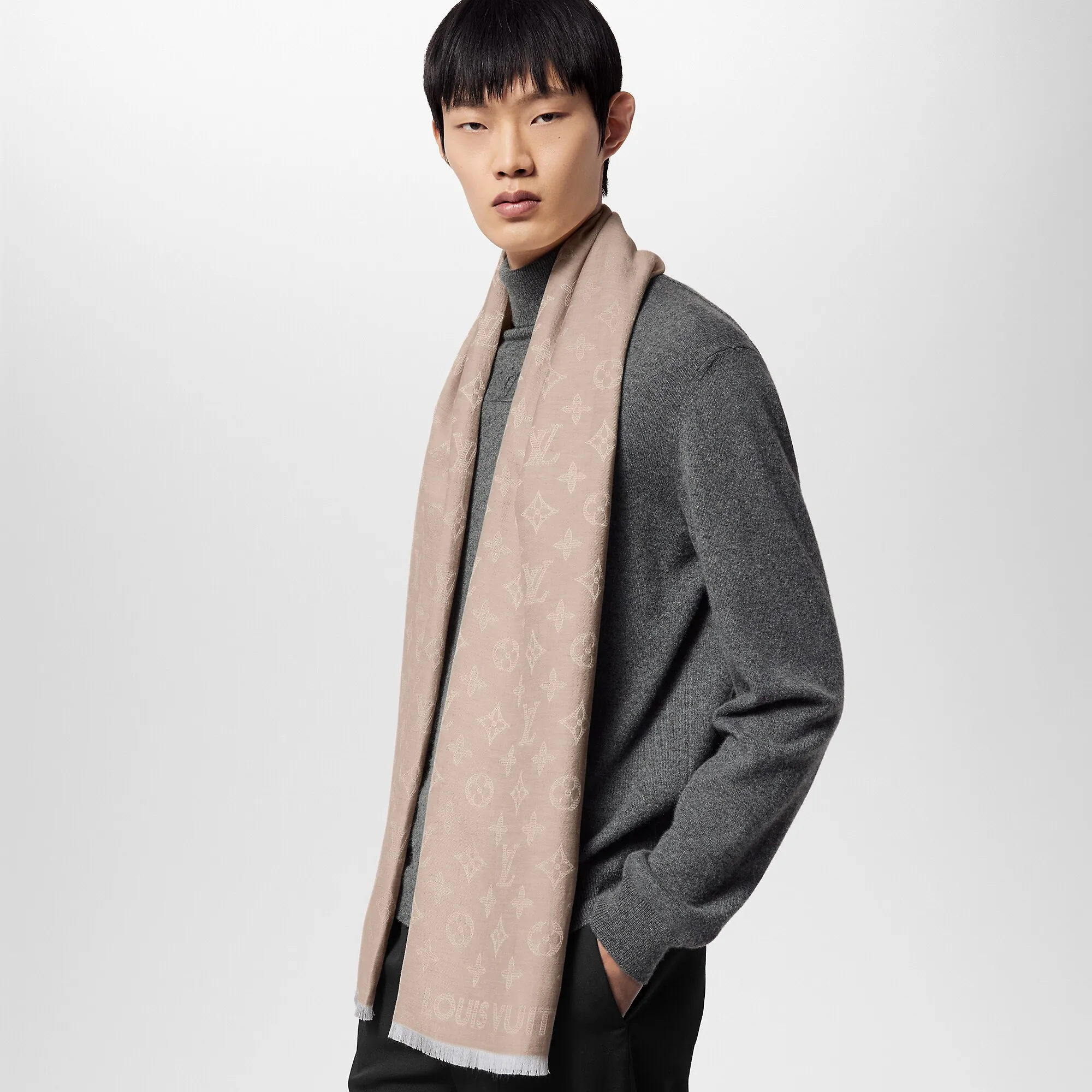 Louis Vuitton Monogram Shadow Stole S00 - Men - Accessories M79736 Beige