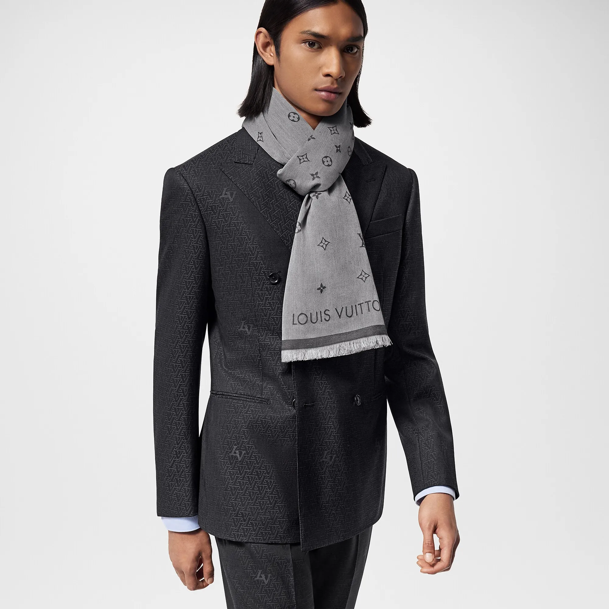 Louis Vuitton All About Monogram Stole S00 - Men - Accessories M79737 Grey