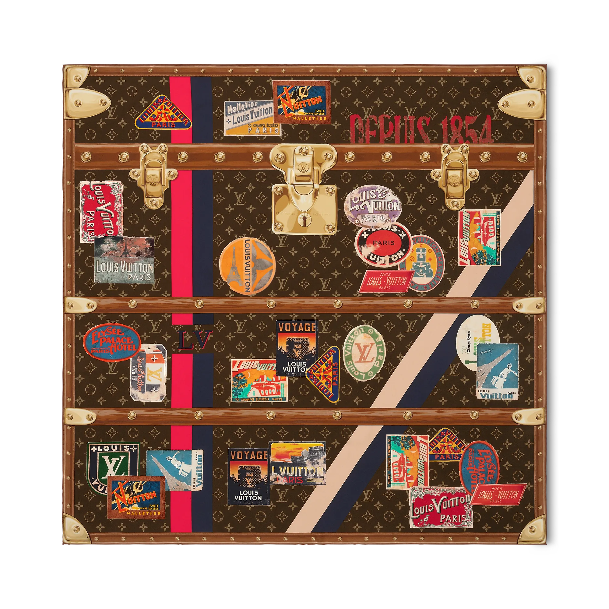 Louis Vuitton Elysee Palace Hotel Square 90 S00 - Women - Accessories M79760 Brown