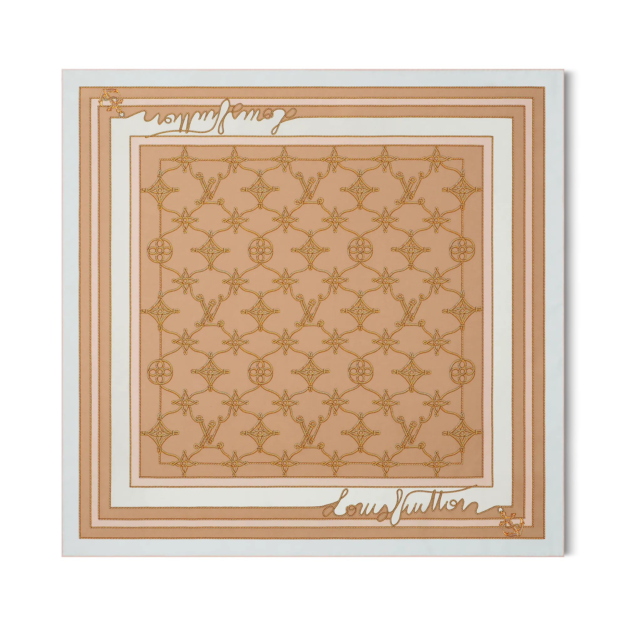 Louis Vuitton LV Cordage Square 90 S00 - Women - Accessories M79795 Beige Rose