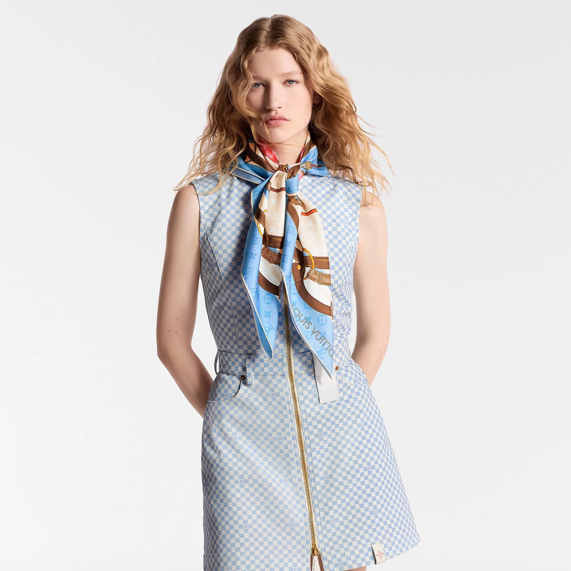 Louis Vuitton Flower And Straps Square 90 S00 - Women - Accessories M79839 Blue