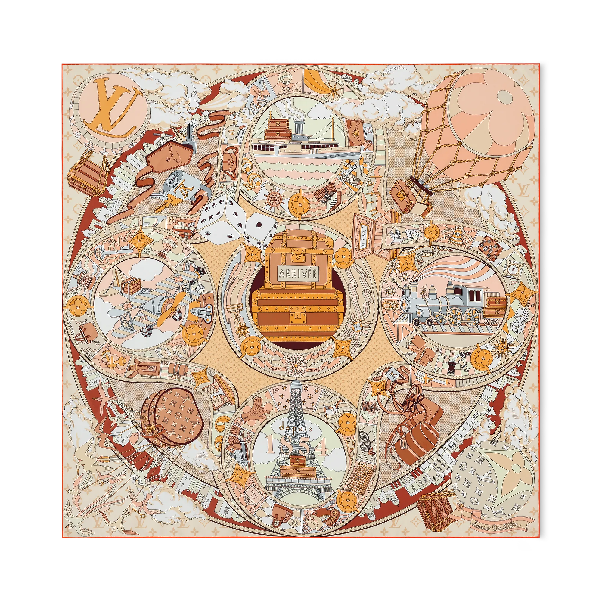 Louis Vuitton LV Journey Square 90 S00 - Women - Accessories M79935 Beige