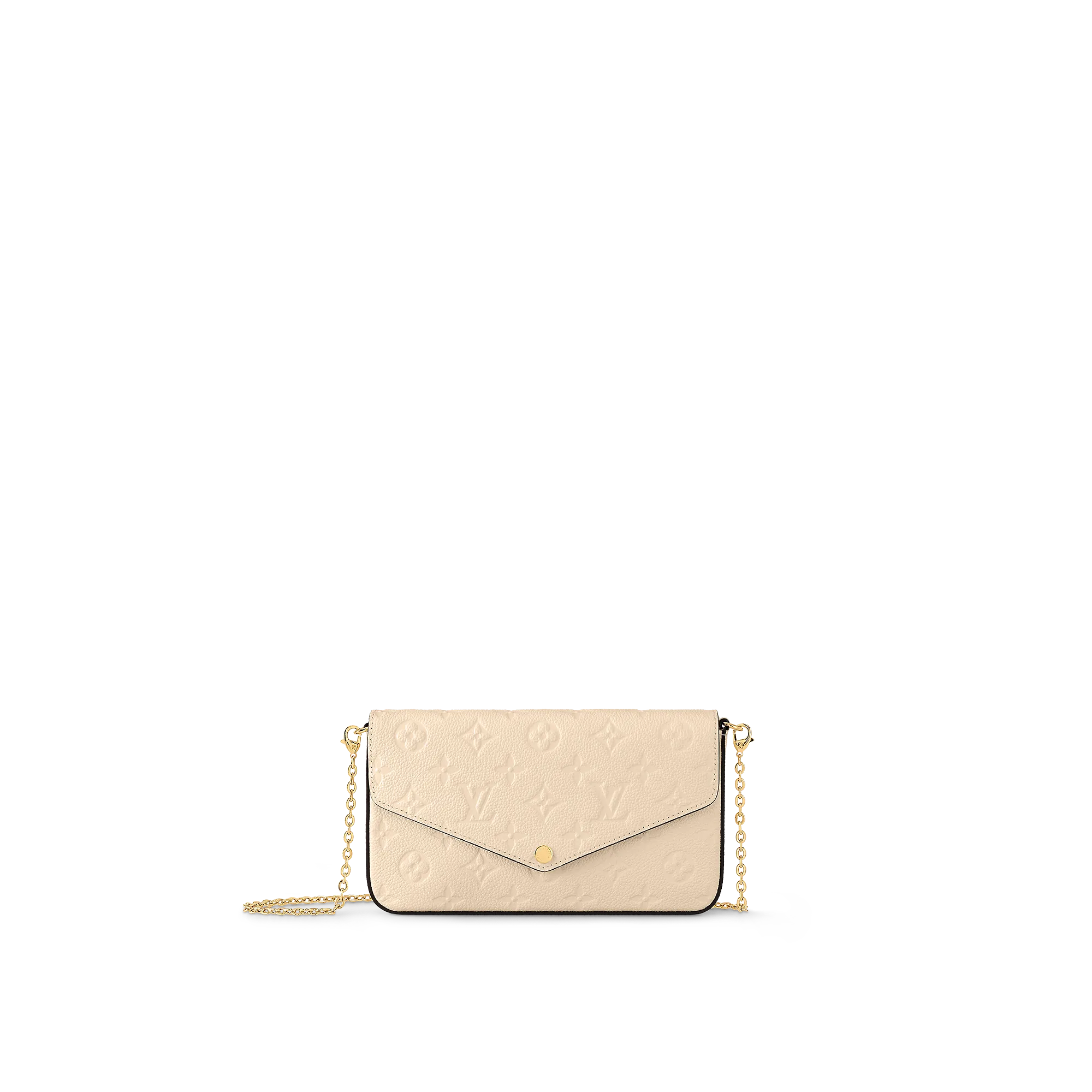 Louis Vuitton Félicie Pochette Monogram Empreinte Leather - Women - Small Leather Goods M82363 Cream Louis Vuitton Félicie Pochette Monogram Empreinte Leather - Women - Small Leather Goods M82363 Cream