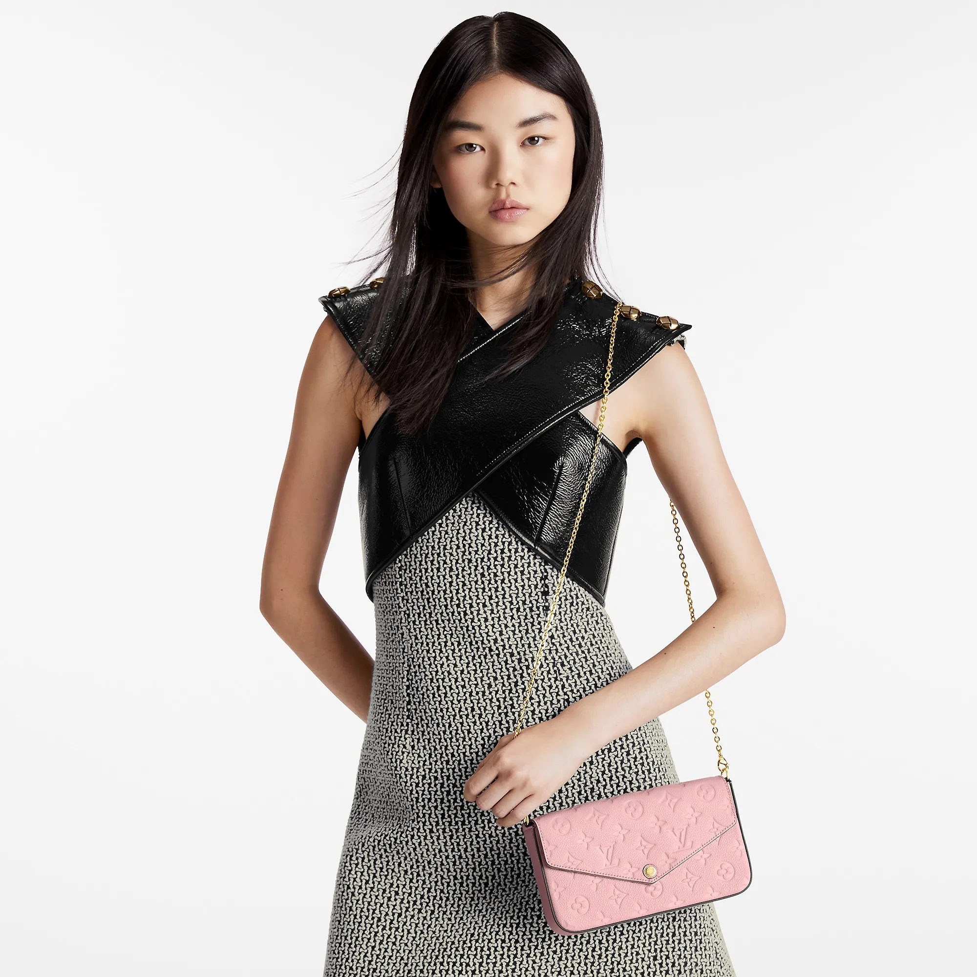 Louis Vuitton Félicie Pochette Monogram Empreinte Leather - Women - Small Leather Goods M82608 Rose Poudre Louis Vuitton Félicie Pochette Monogram Empreinte Leather - Women - Small Leather Goods M82608 Rose Poudre