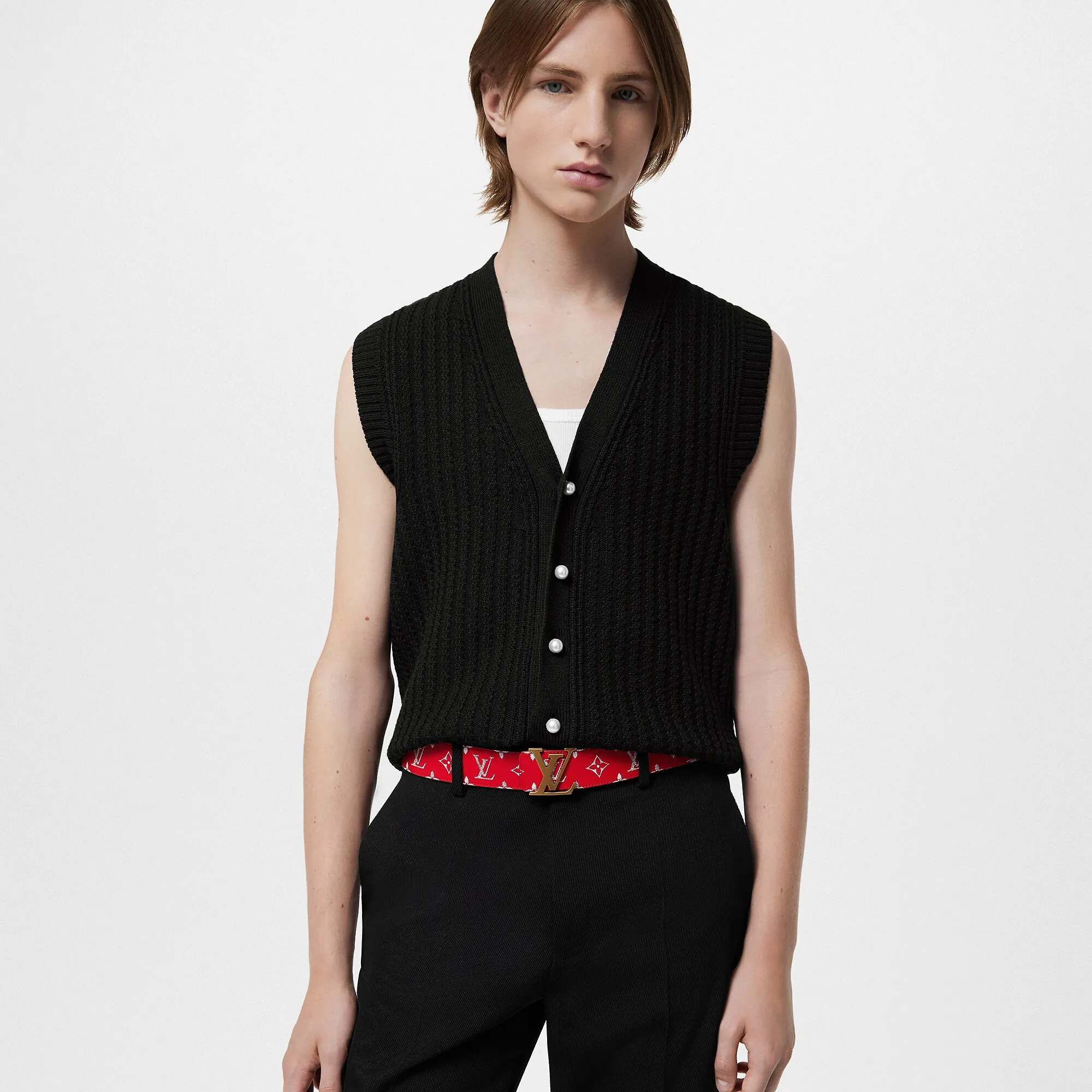 Louis Vuitton LV Initiales 40mm Reversible Belt - New - For Men M8457V Red