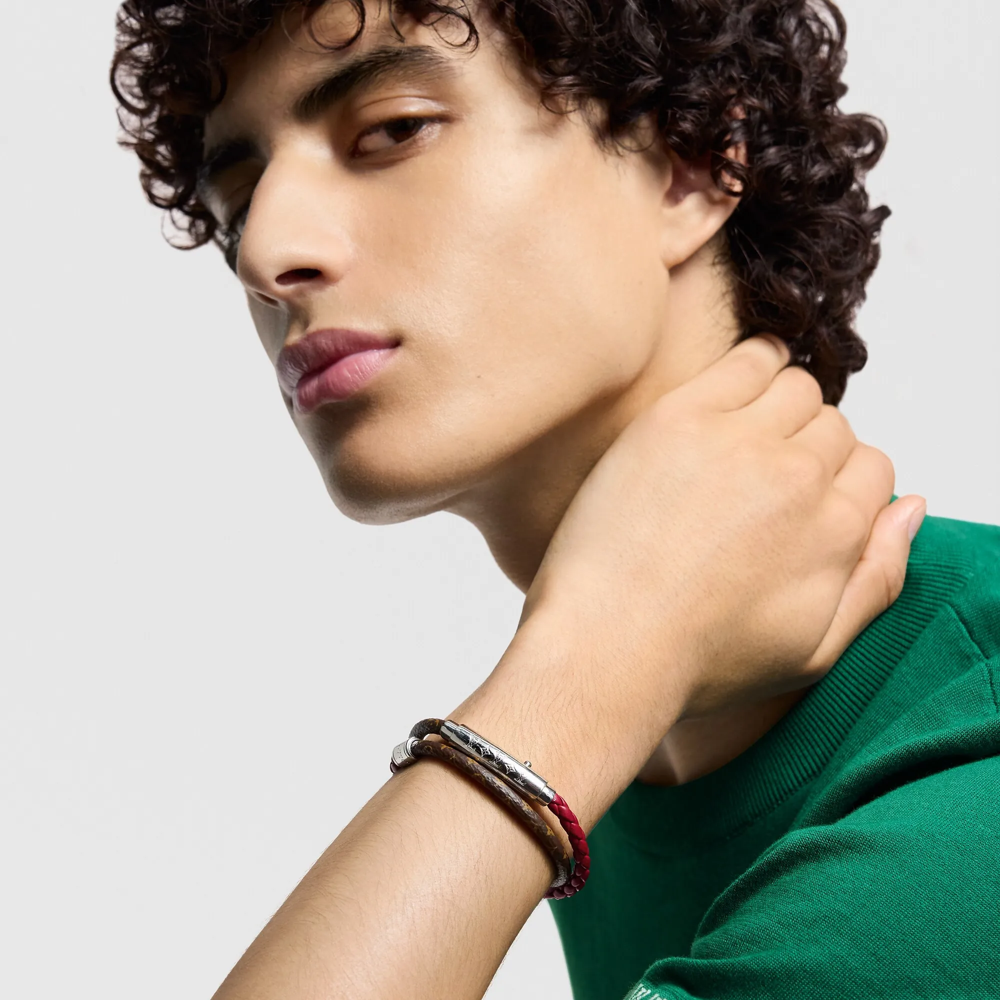 Louis Vuitton Monogram Double Spin Bracelet Monogram - Men - Fashion Jewelry M8831E Sari Red