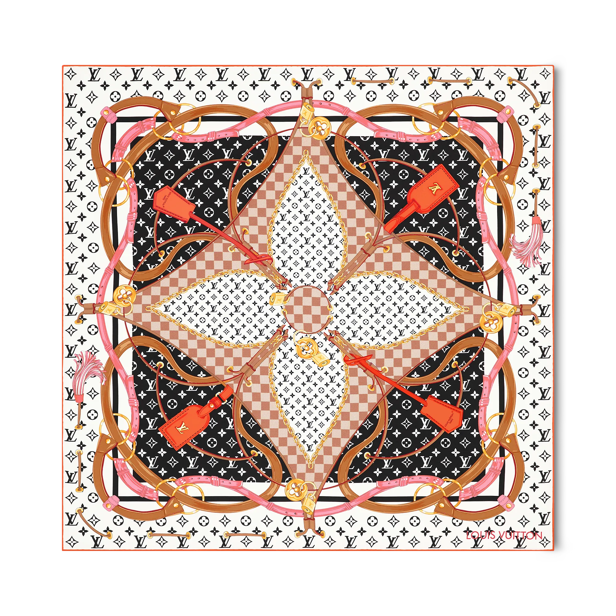 Louis Vuitton Flower And Straps Square 90 S00 - Women - Accessories M90659 White