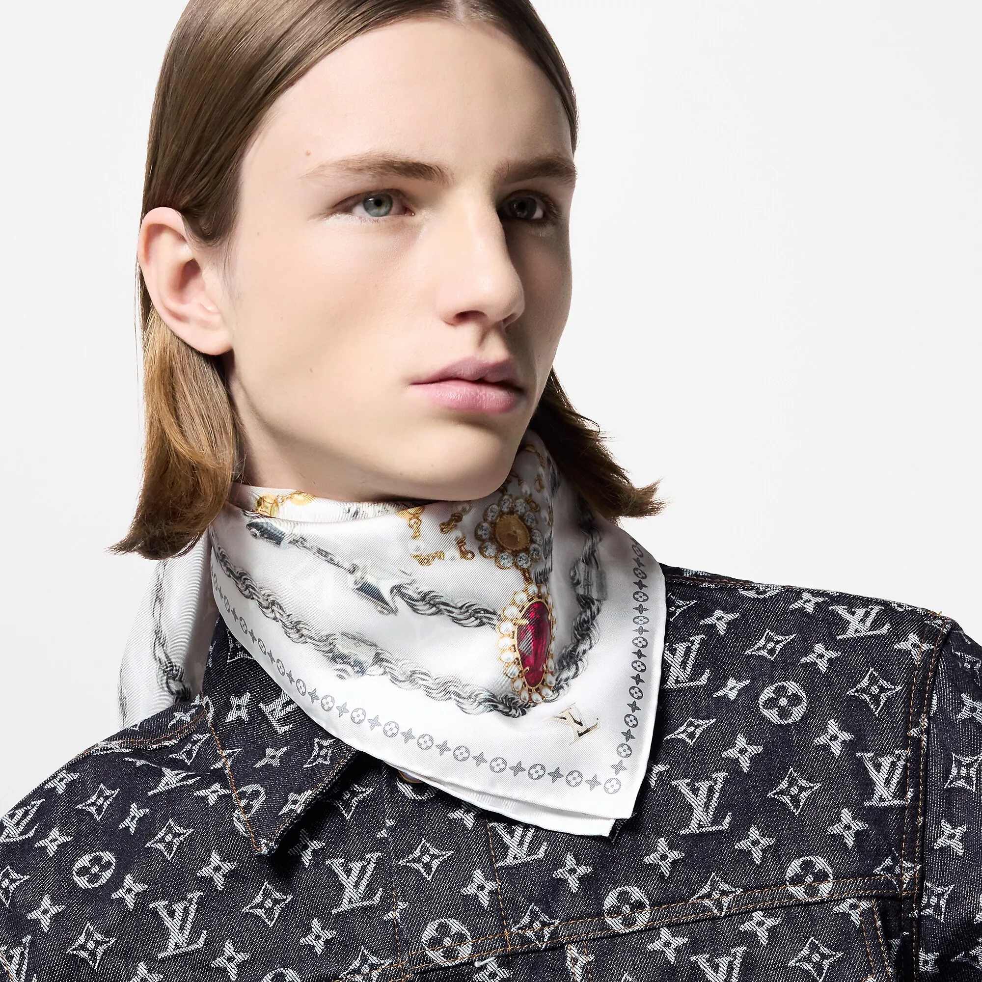 Louis Vuitton LV Dynasty Pearls Silk Square S00 - New - For Men M90702