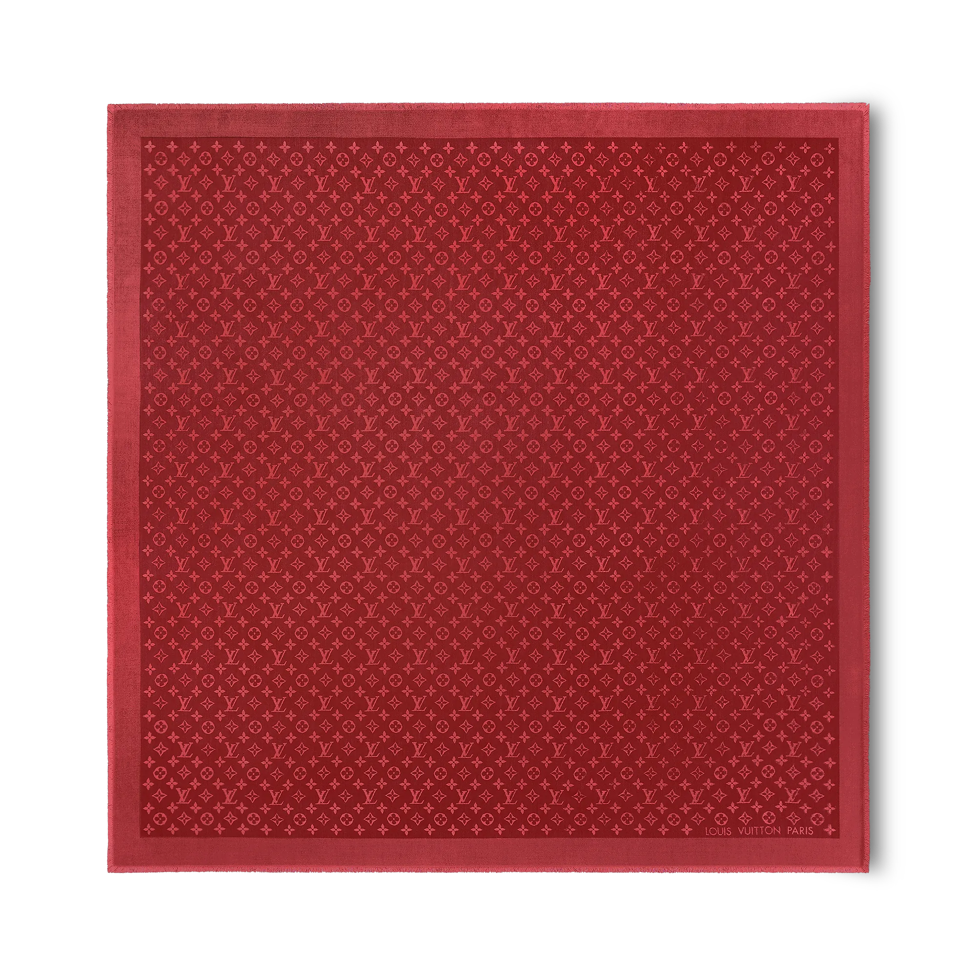 Louis Vuitton Monogram Blanket Shawl - Oversized Square Black Scarf M90835 Dark Red