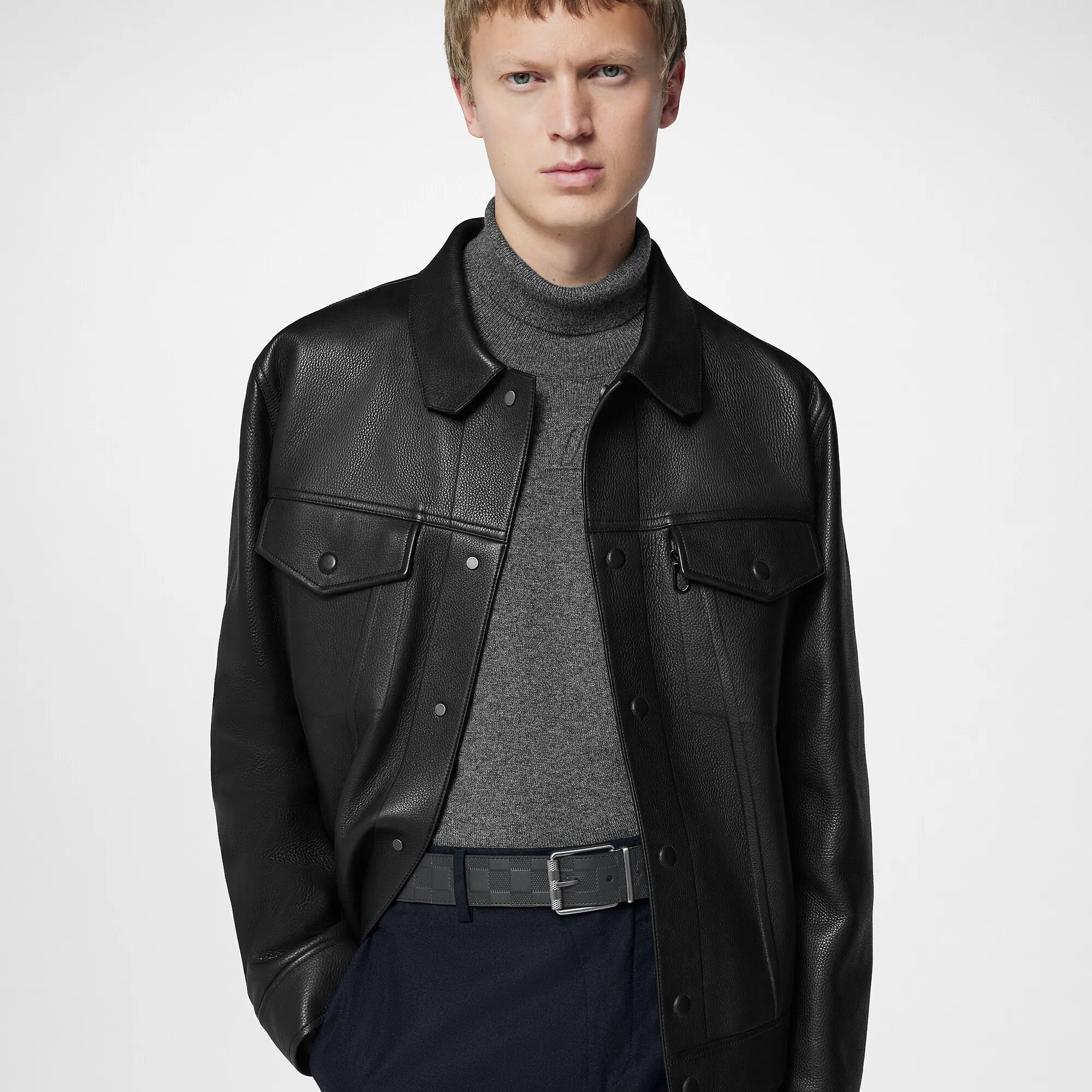 Louis Vuitton Damier Print 40MM Reversible Damier Infini Leather - Men - Accessories M9150V