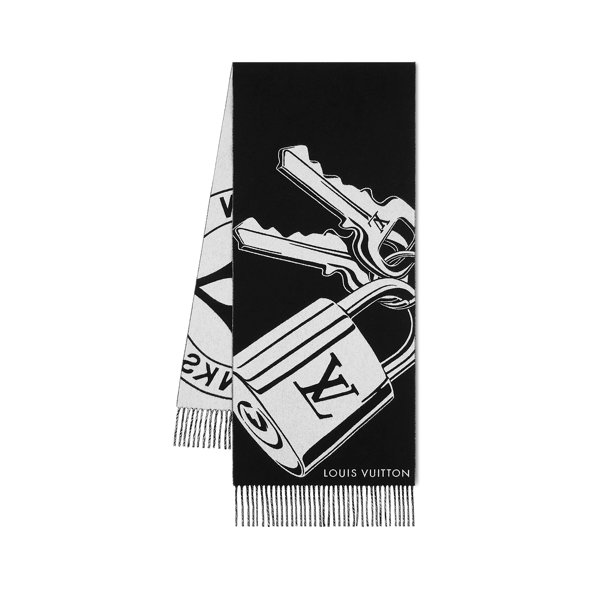 Louis Vuitton Lock And Keys Scarf S00 - Women - Accessories M92855 Black