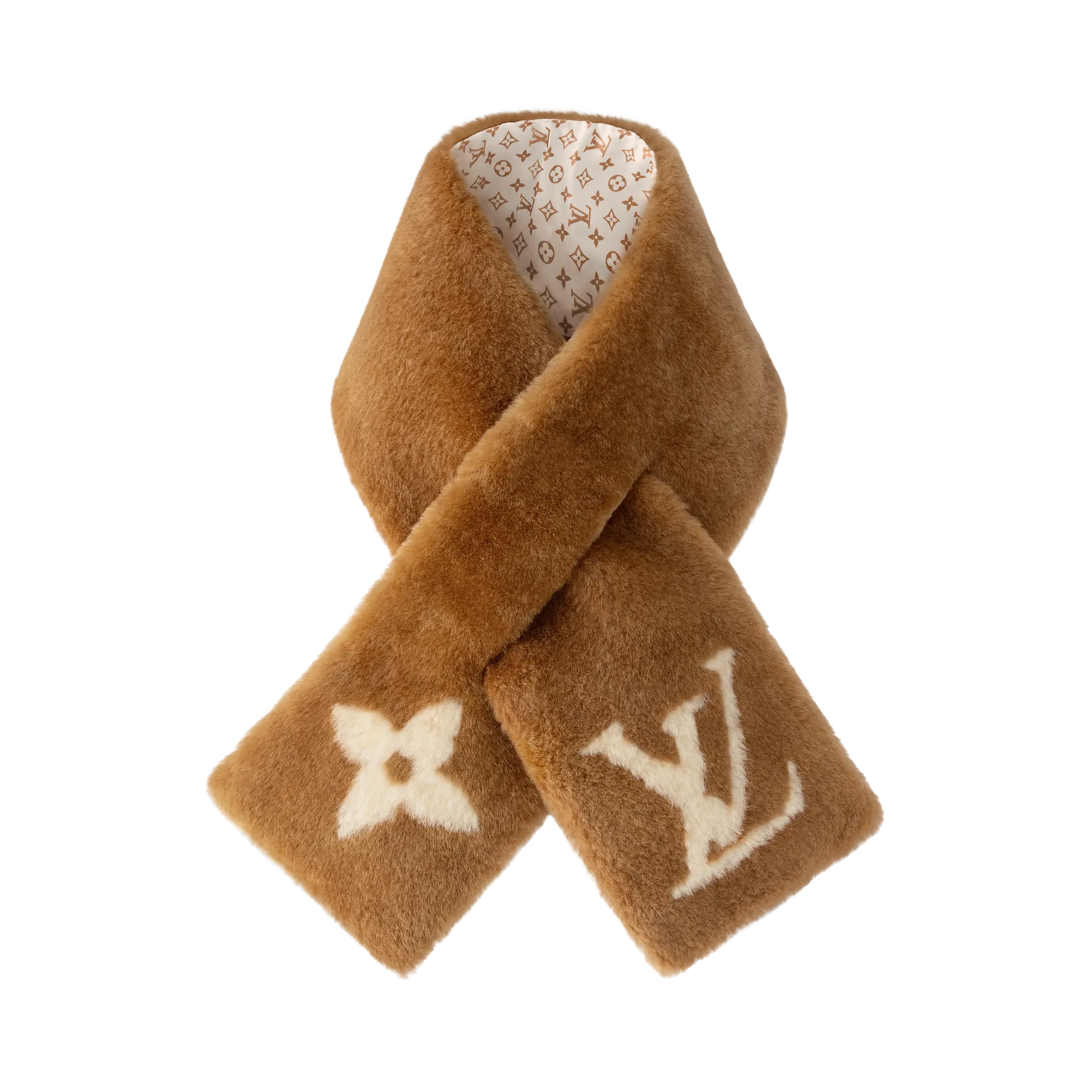 Louis Vuitton Monogram Shearling Scarf S00 - Women - Accessories M92893 Camel