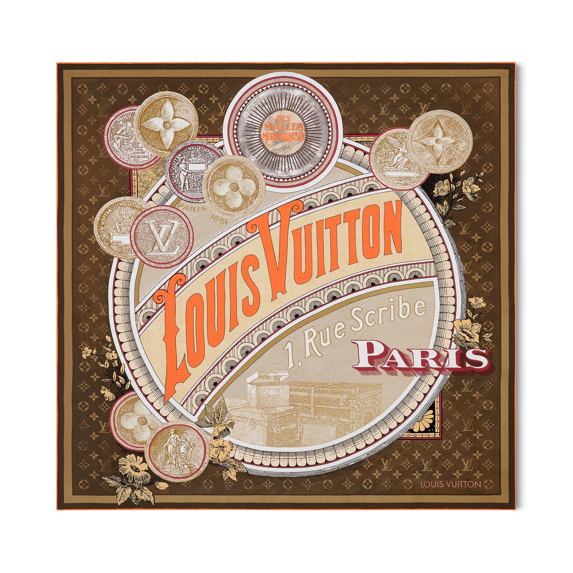 Louis Vuitton Malles Merveilleuses Square 90 S00 - Women - Accessories M92998 Dark Brown