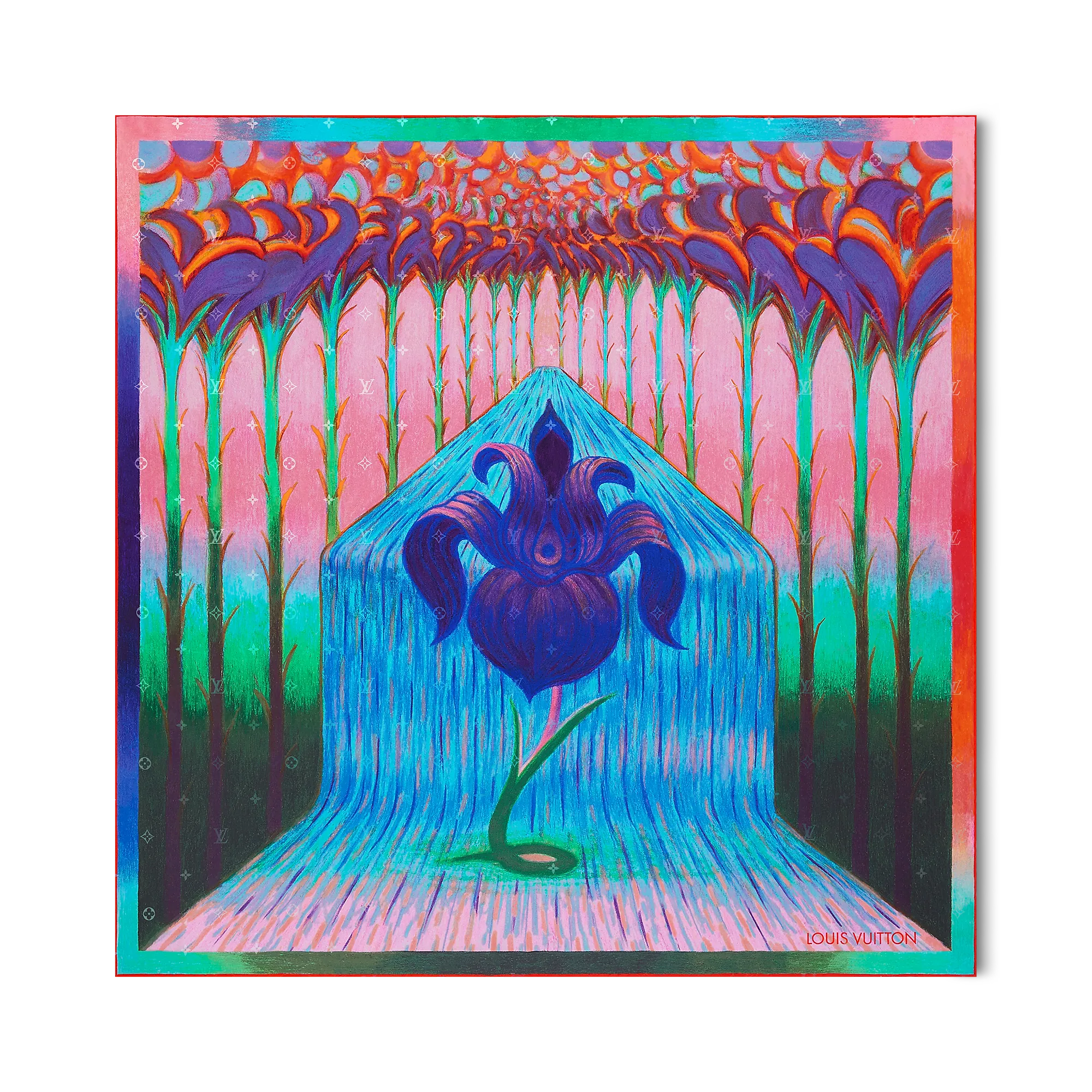 Louis Vuitton Iris Spring Square 90 S00 - Women - Accessories M93343 Blue