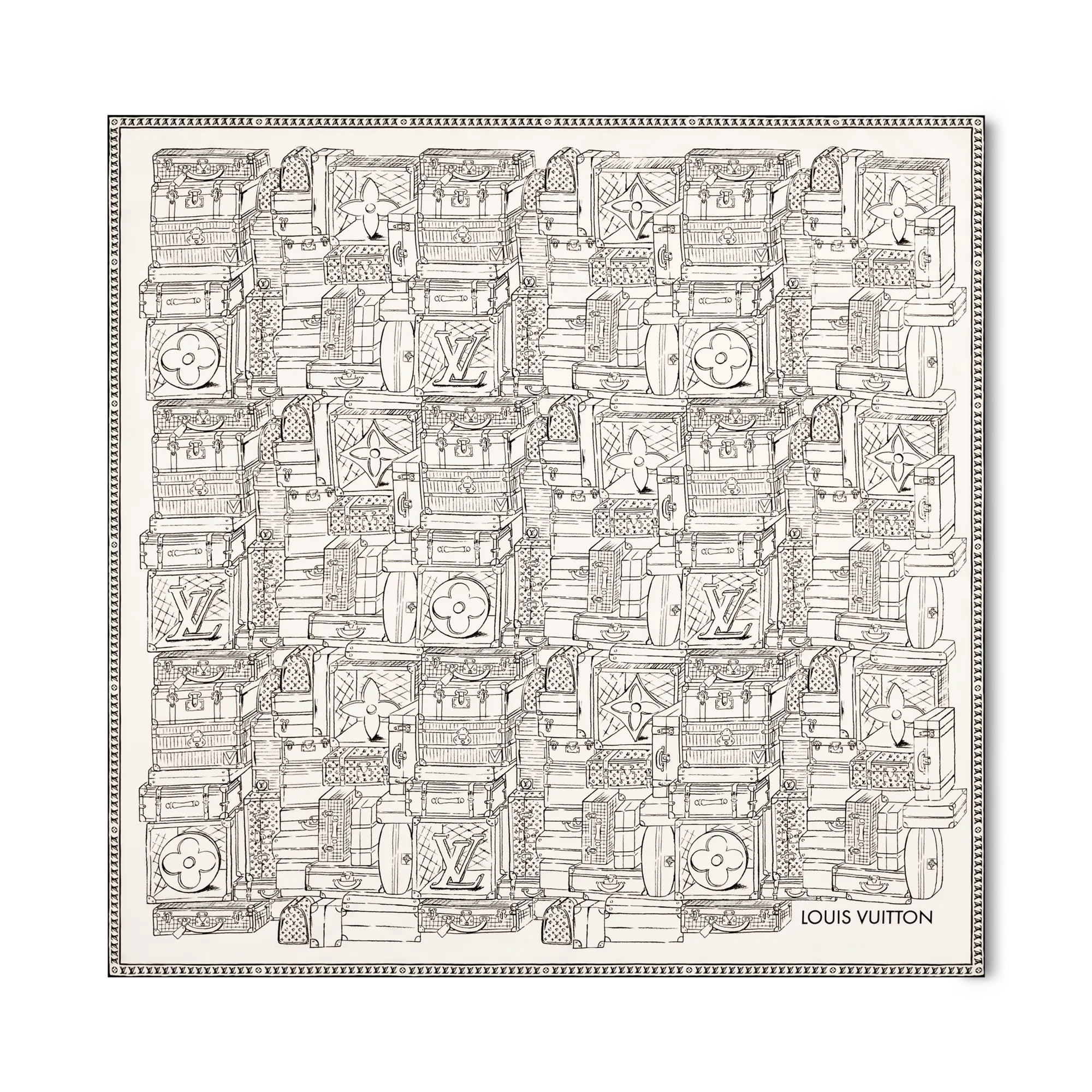 Louis Vuitton My LV Luggage Square 90 Silk - Women - Accessories M96516 Black