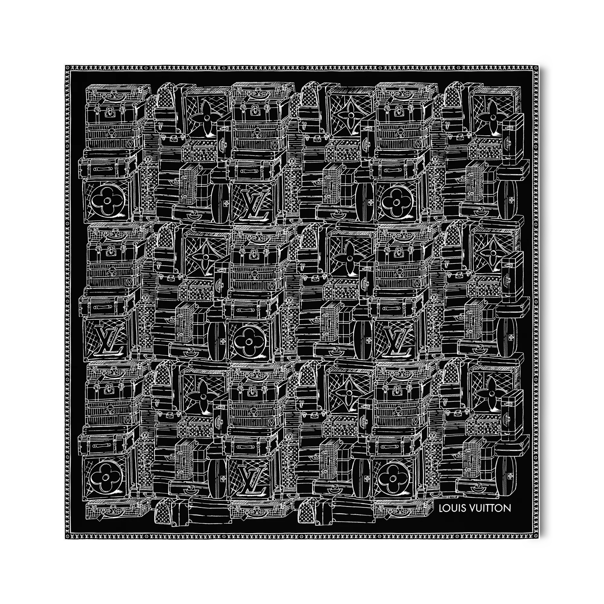 Louis Vuitton My LV Luggage Square 90 Silk - Women - Accessories M96671 Black