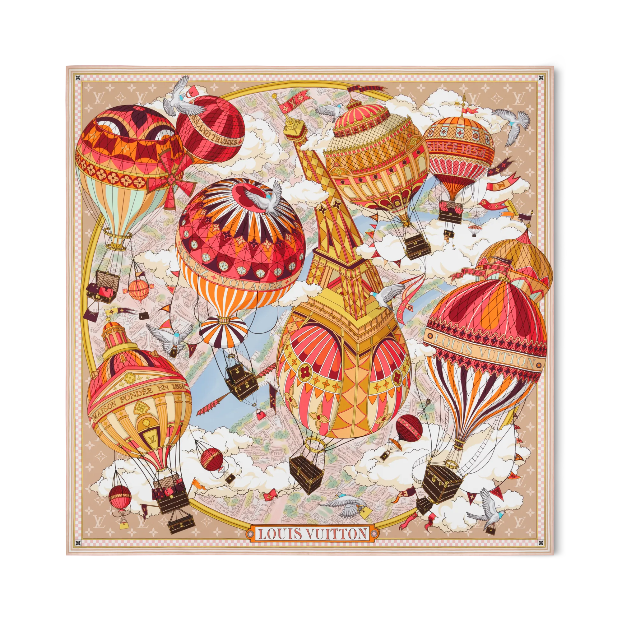 Louis Vuitton From The Cloud Square 90 Silk - Women - Accessories M96873 Beige