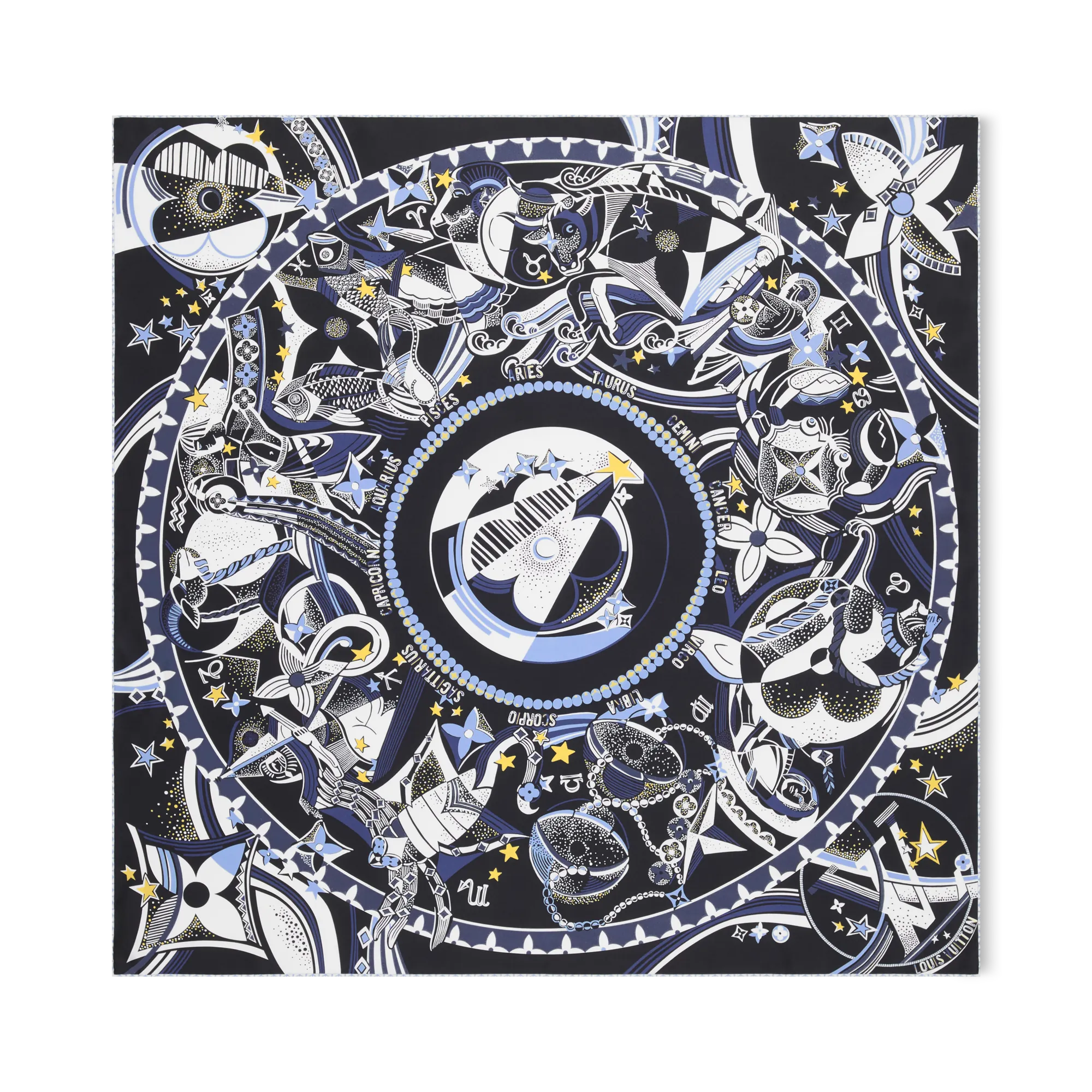 Louis Vuitton LV Star Sign Square 90 Silk - Women - Accessories M96969 Black