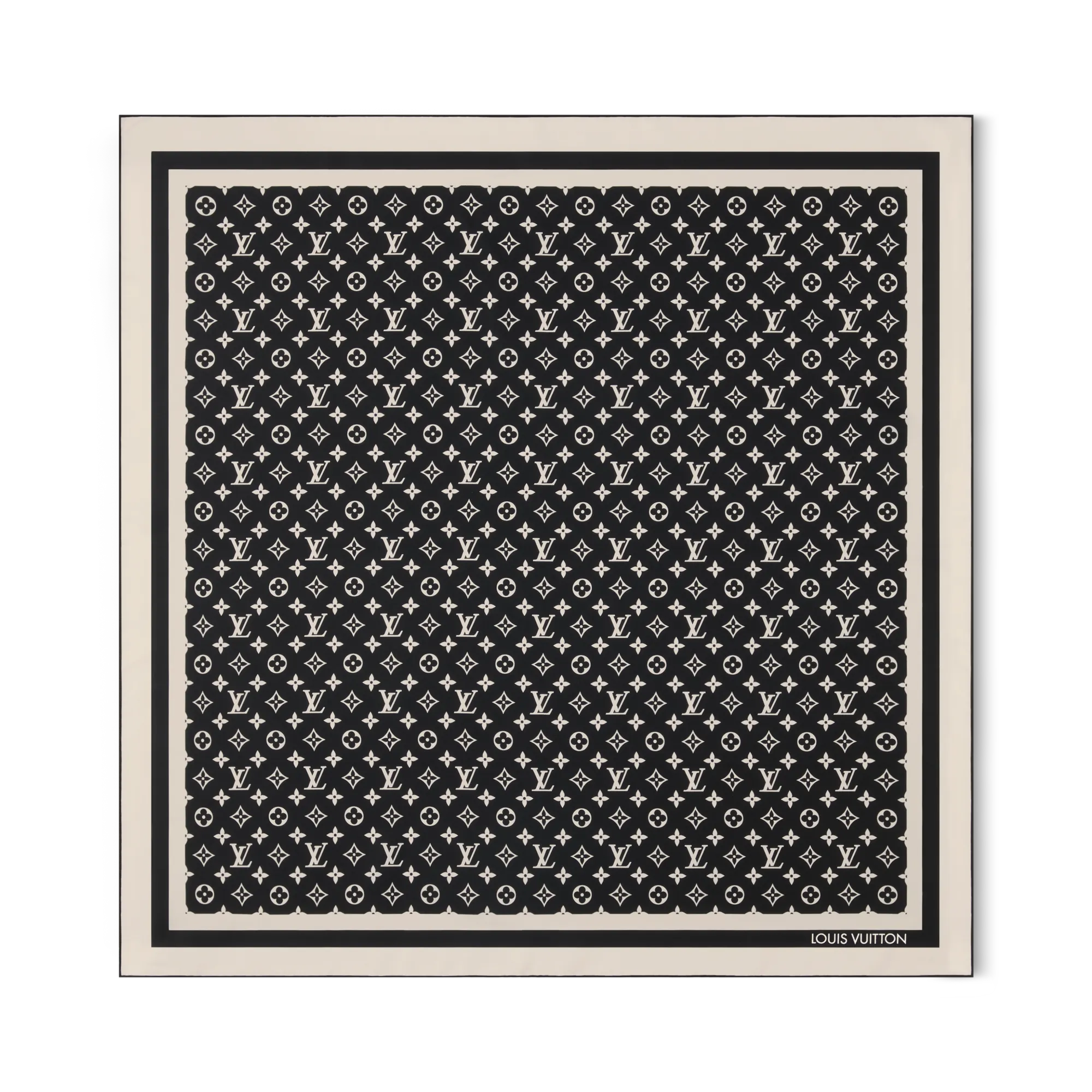 Louis Vuitton Monogram Silhouette Square 90 Silk - Women - Accessories M97189 Black