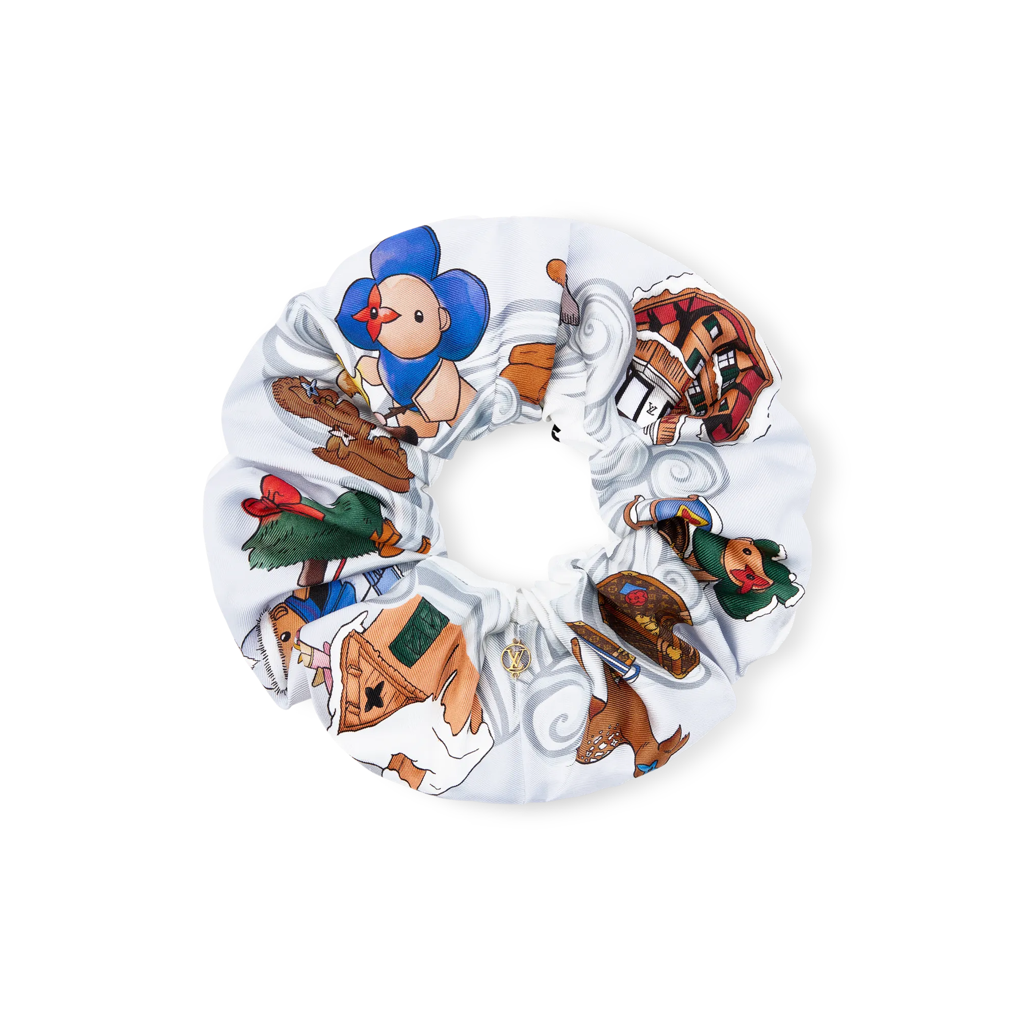 Louis Vuitton Vivienne Winter Holiday Scrunhie Silk - Women - Accessories M97252 Blue