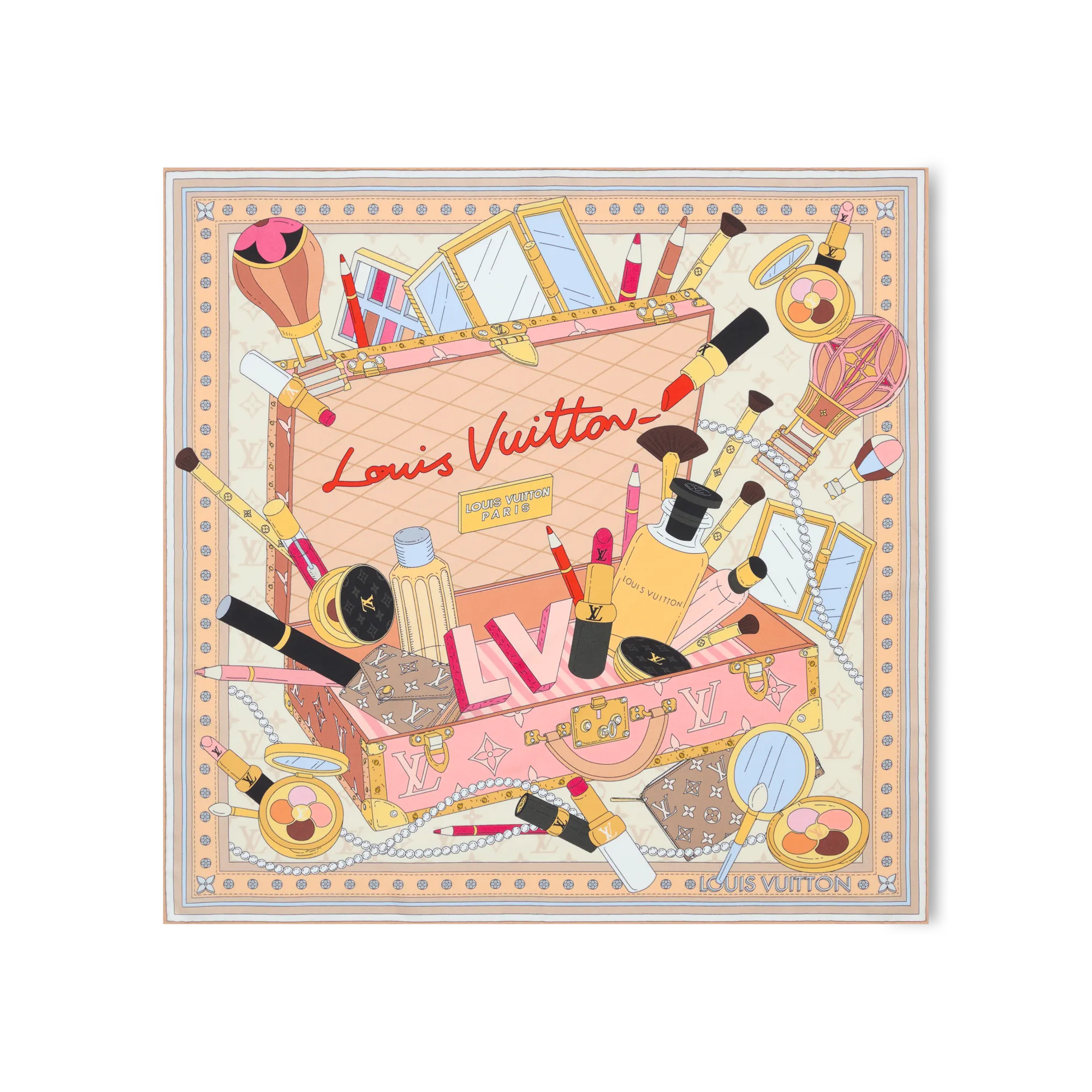 Louis Vuitton Paris En Beaute Square 55 Silk - Women - Accessories M97806 Beige