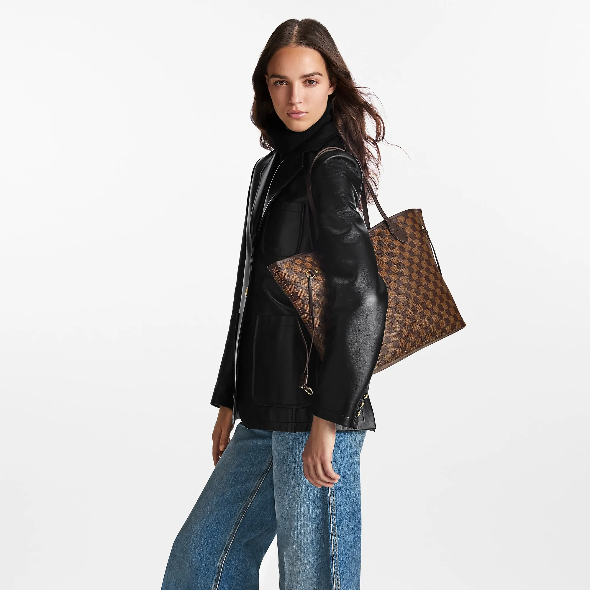 Louis Vuitton Neverfull MM Damier Ebene - Women - Handbags N40599 Cherry