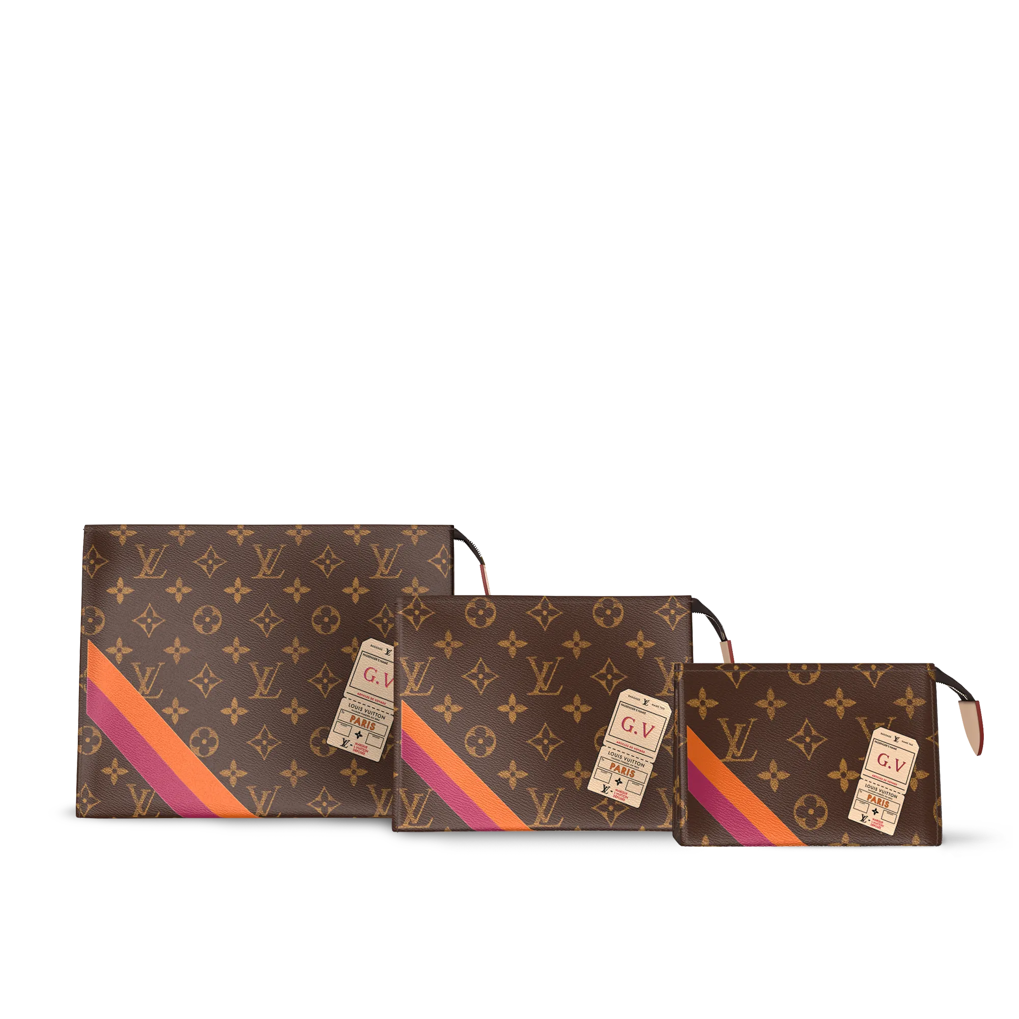 Louis Vuitton Trio Toilet Pouch Mon Monogram Coated canvas - Services - Personalization P01952 Transparent
