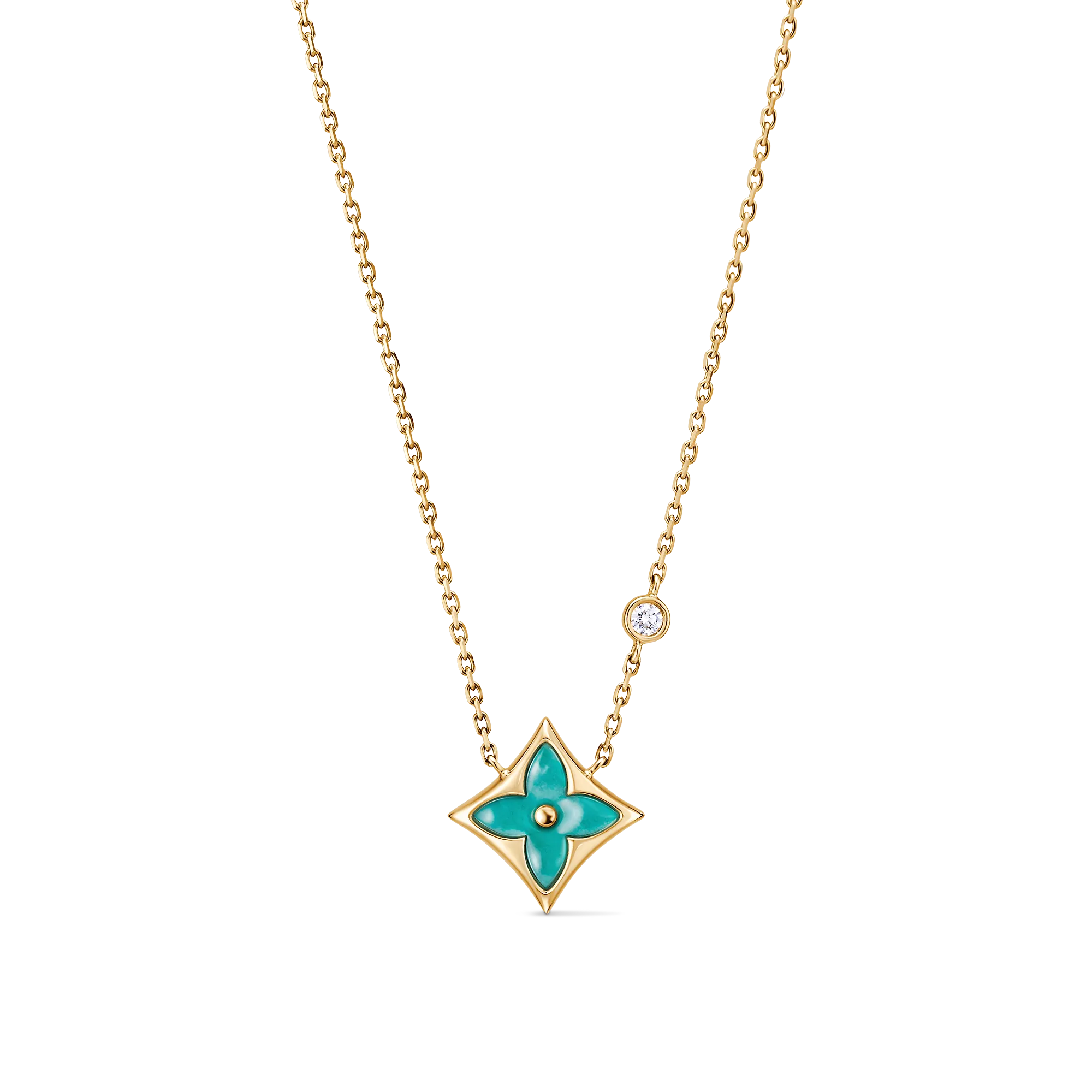 Louis Vuitton Color Blossom BB Star Pendant, Yellow Gold, Amazonite and Diamond - Jewelry - Categories Q03276