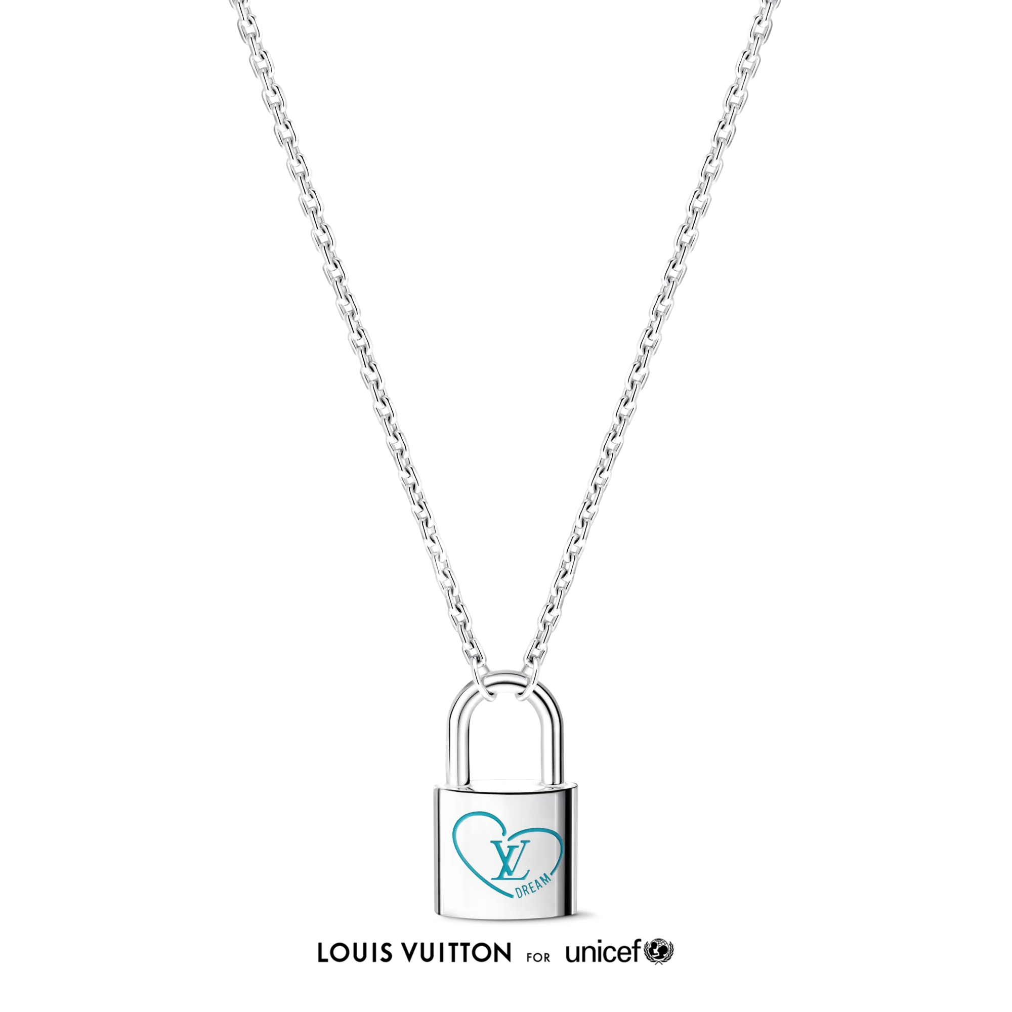 Louis Vuitton Silver Lockit x Felix Pendant, Sterling Silver and Blue Lacquer Precious metal - Jewelry - Categories Q03374