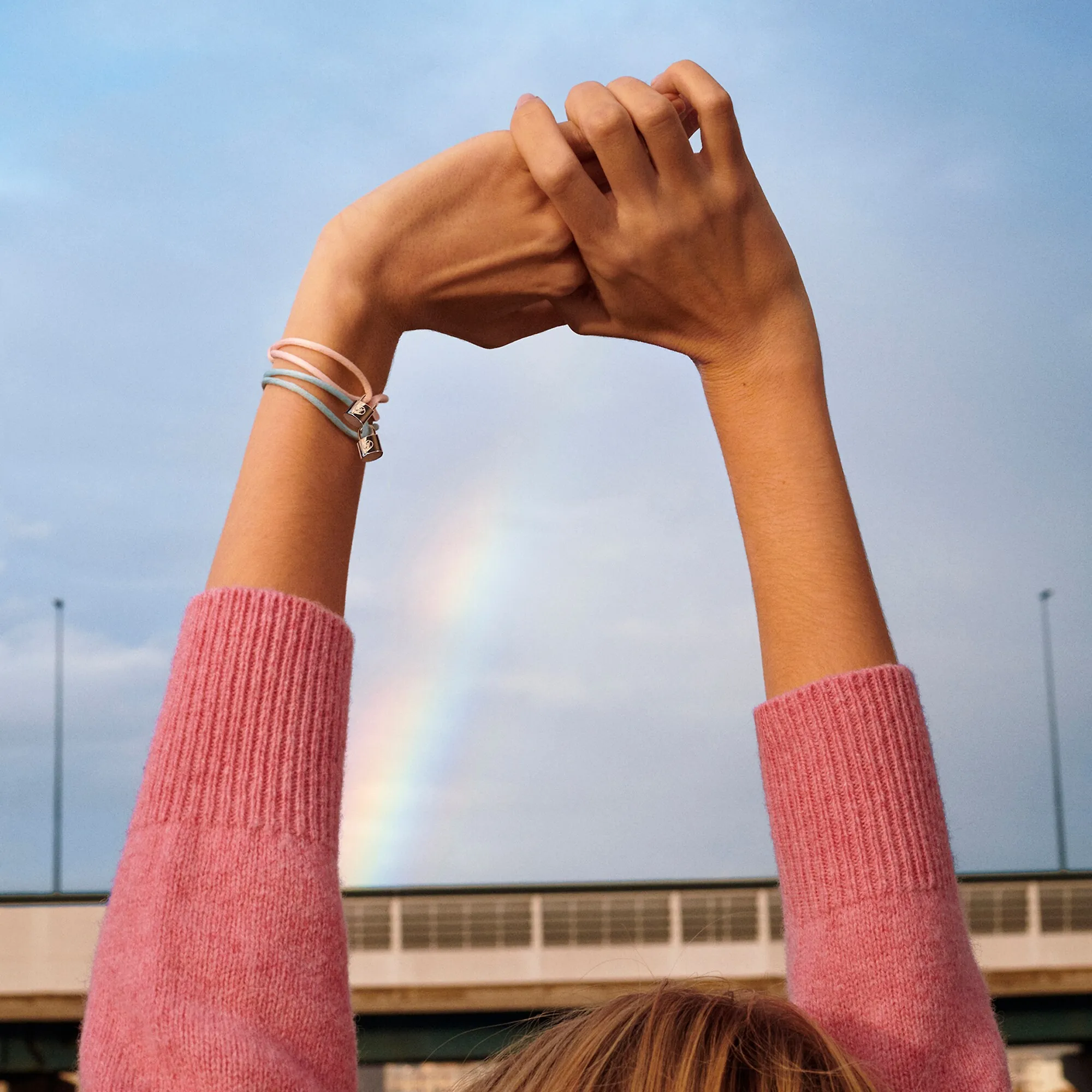 Louis Vuitton Silver Lockit X Doudou Louis Bracelet, Recycled SiLVer And Organic Cotton Cord - Jewelry - Categories Q05171 Blue