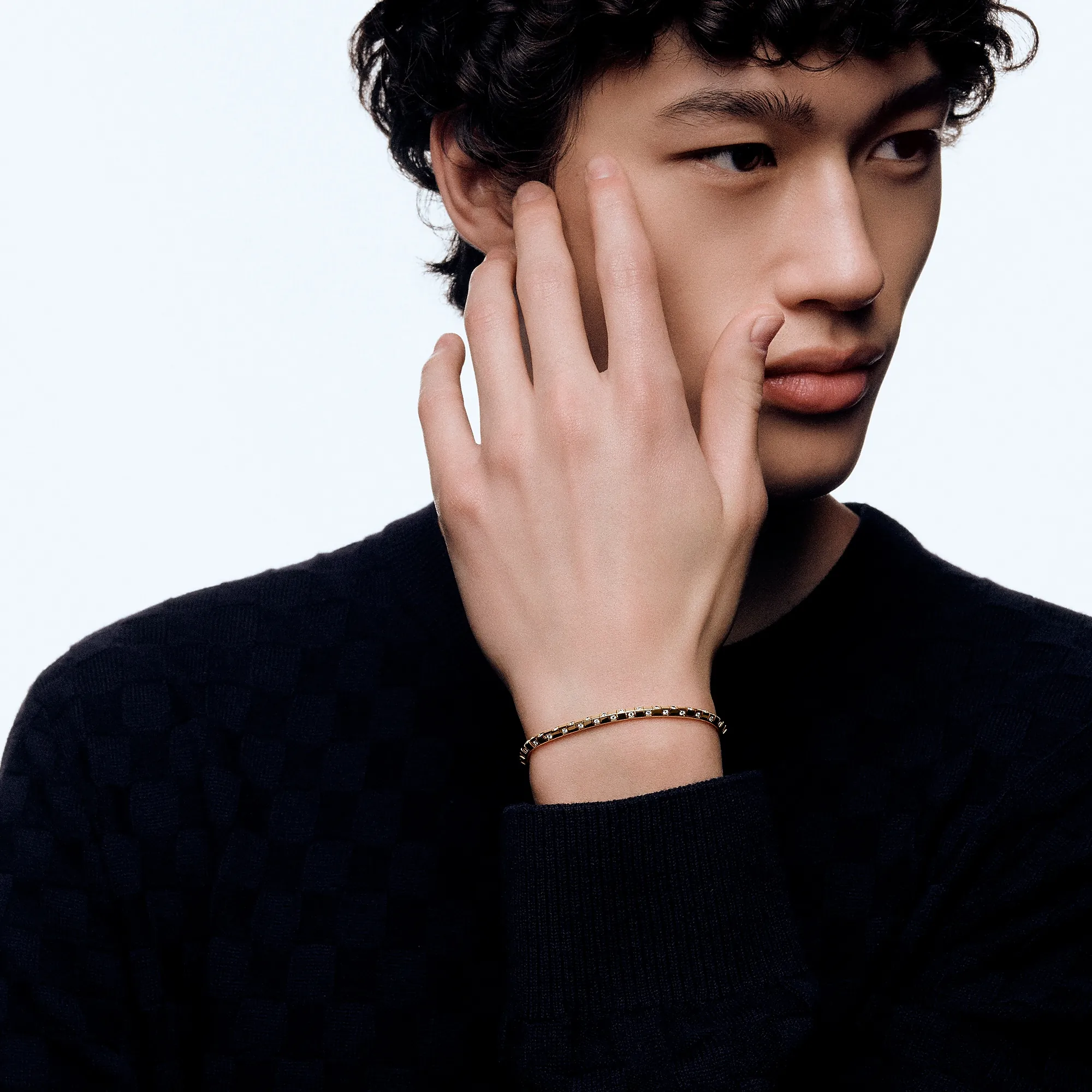 Louis Vuitton Le Damier de Louis Vuitton Small Bracelet, Yellow Gold and Diamonds - Jewelry - Categories Q05890