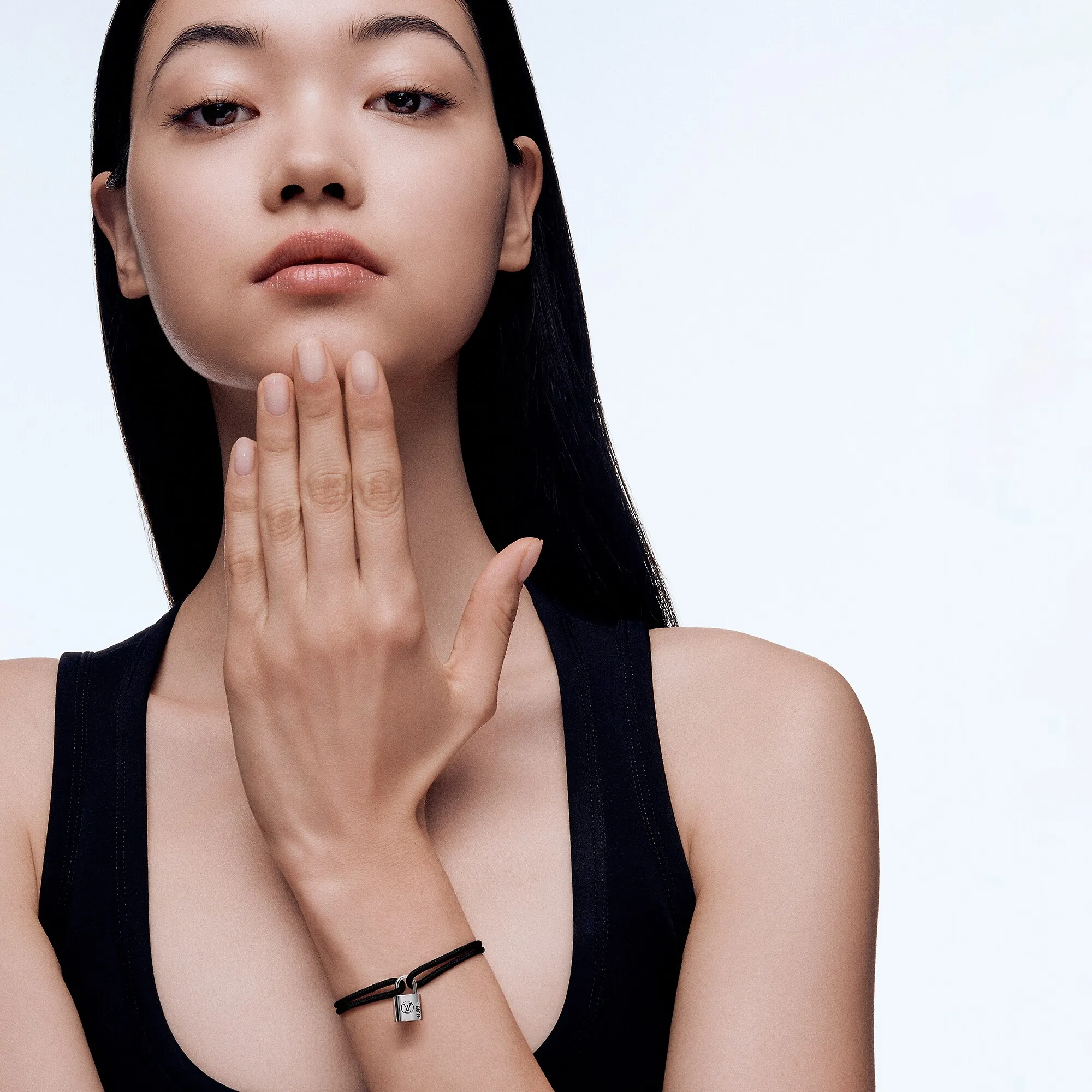 Louis Vuitton Silver Lockit Bracelet, Sterling Silver Black Laquered and Black Polyester Cord - Jewelry - Categories Q05942