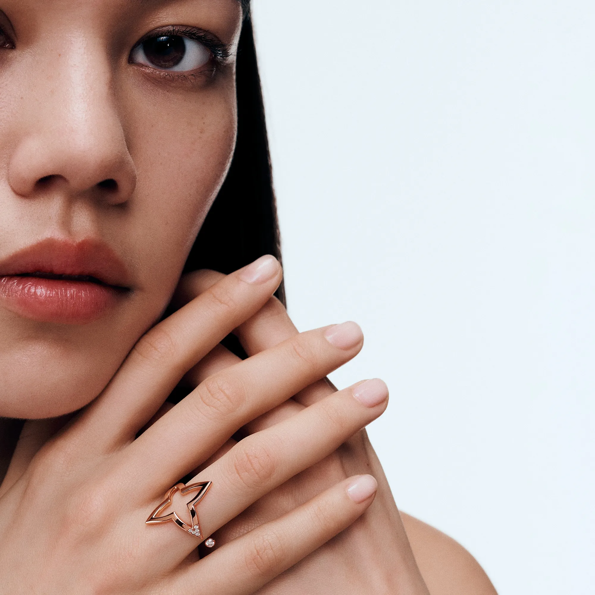 Louis Vuitton Louis Vuitton Blossom Open Ring, Pink Gold and Diamonds - Jewelry - Categories Q0I23A