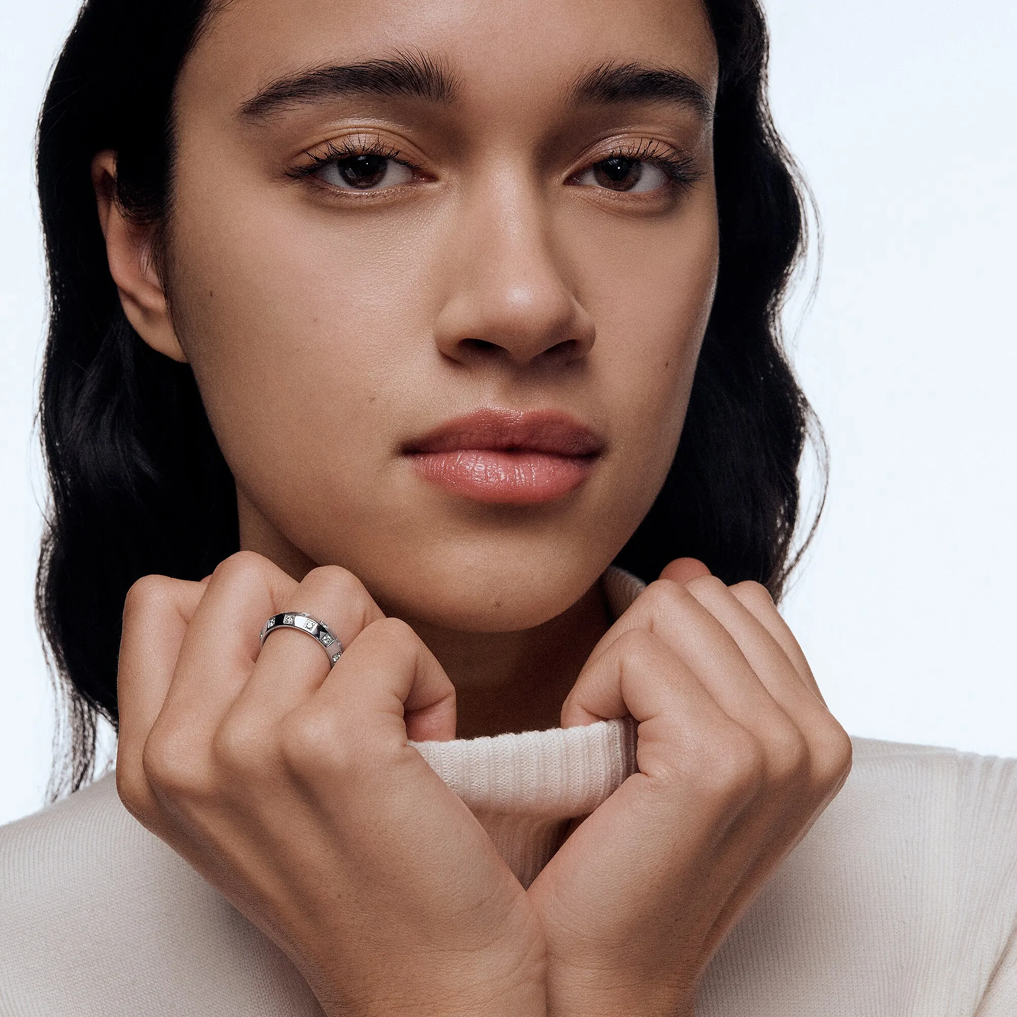 Louis Vuitton Le Damier de Louis Vuitton Medium Ring, White Gold and Diamonds - Jewelry - Categories Q0K18F