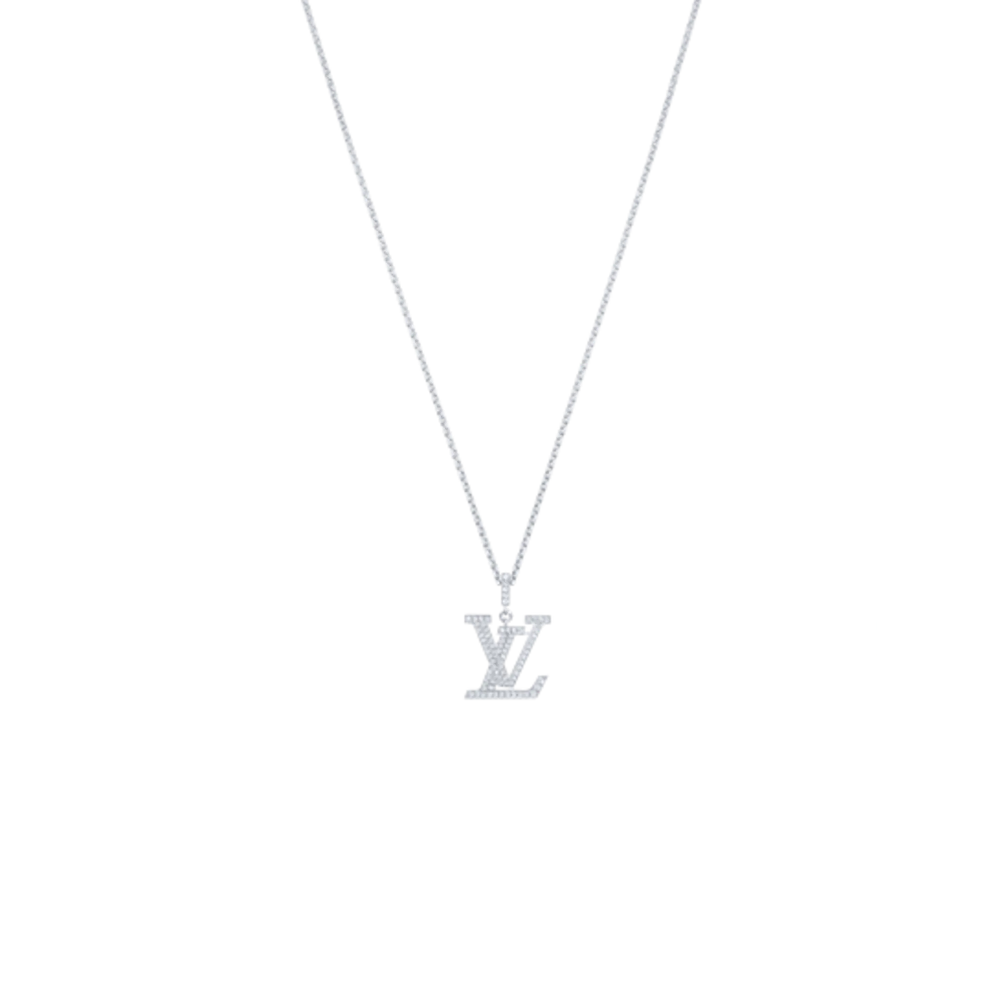Louis Vuitton LV Medium Pendant, White Gold And Diamonds - Jewelry - Categories Q93670