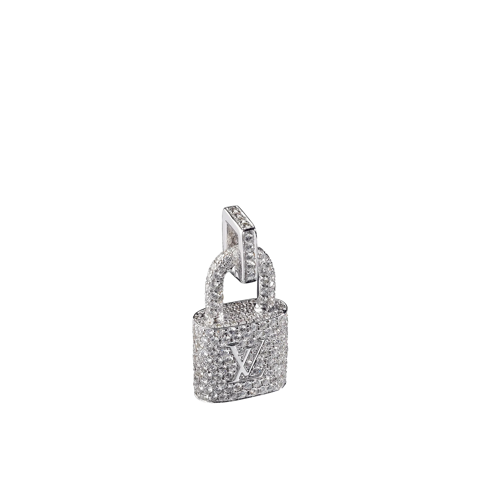 Louis Vuitton Lock It Padlock Pendant, White Gold and Pavé Diamond - Jewelry - Categories Q93737