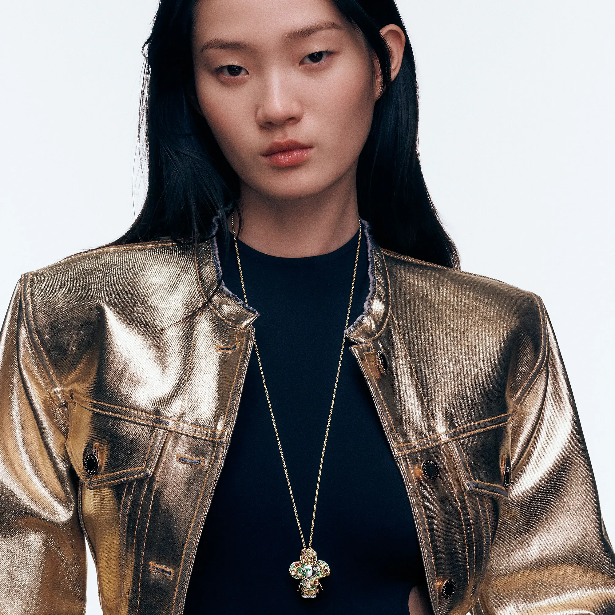 Louis Vuitton Vivienne Snake Pendant, Yellow Gold, White Gold, Lacquer, Diamonds & Colored Gemstones - Les Extraordinaires - Jewelry Q93977